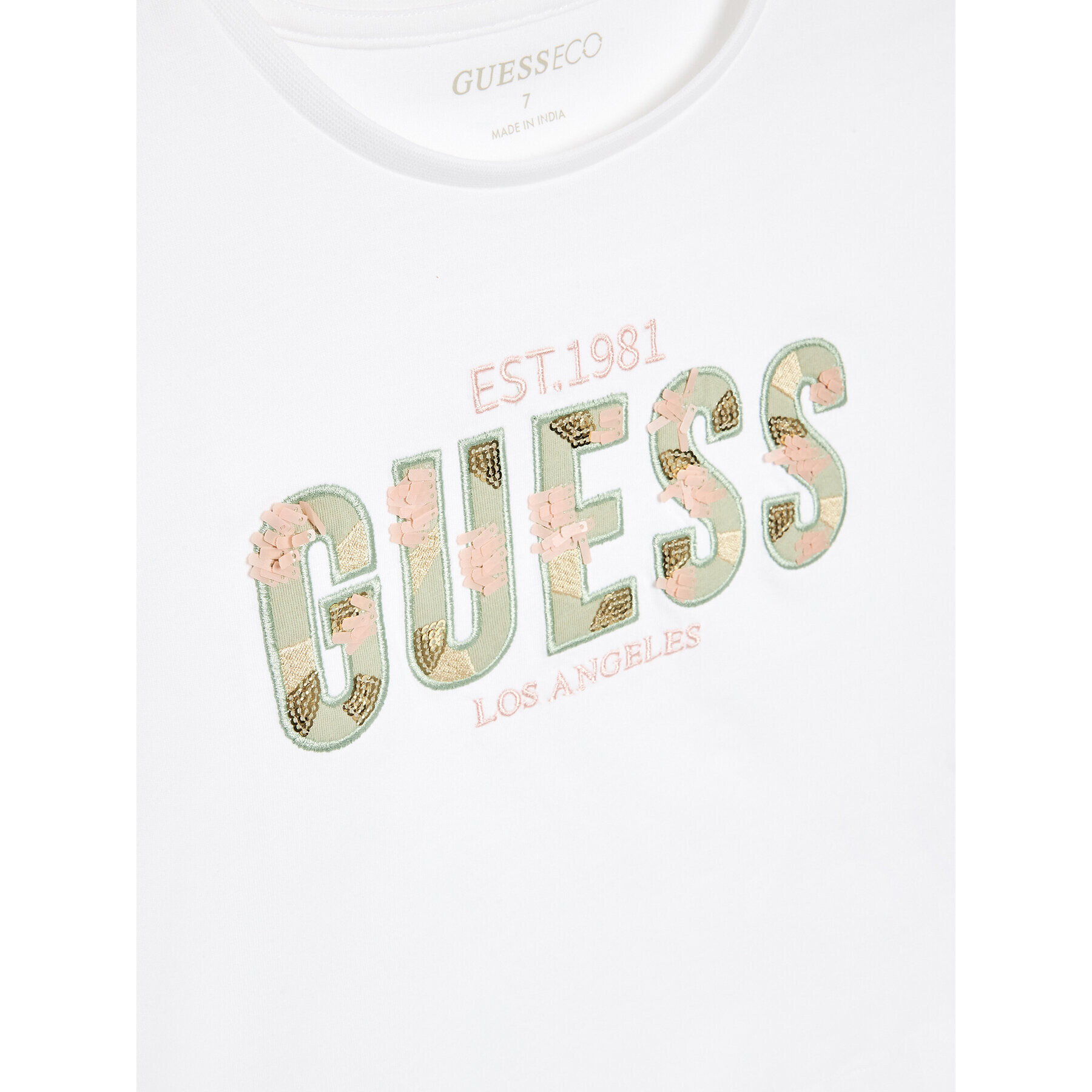 Guess Majica J3GI13 K8HM3 Bela Regular Fit - Pepit.si