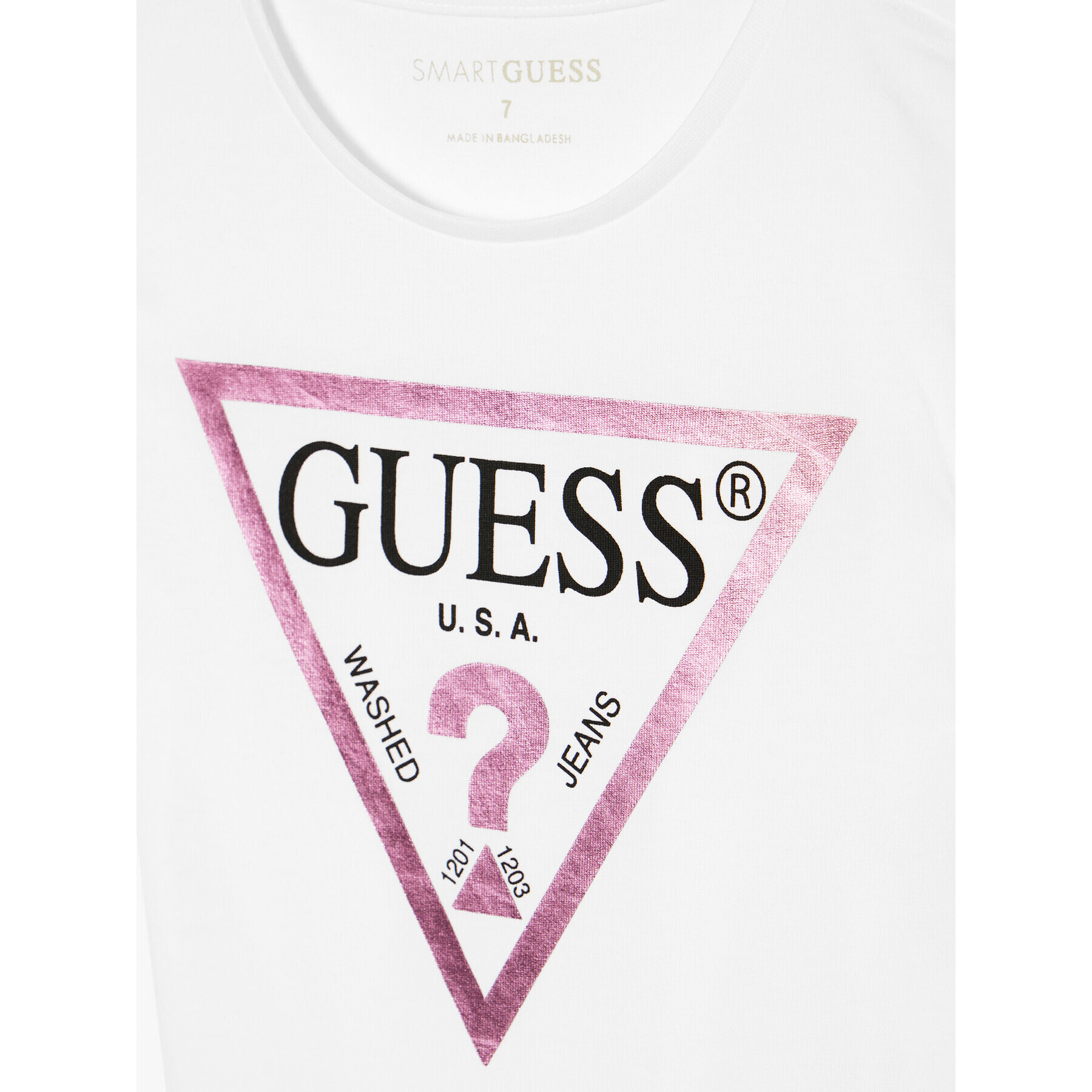 Guess Majica J73I56 K8HM0 Bela Regular Fit - Pepit.si