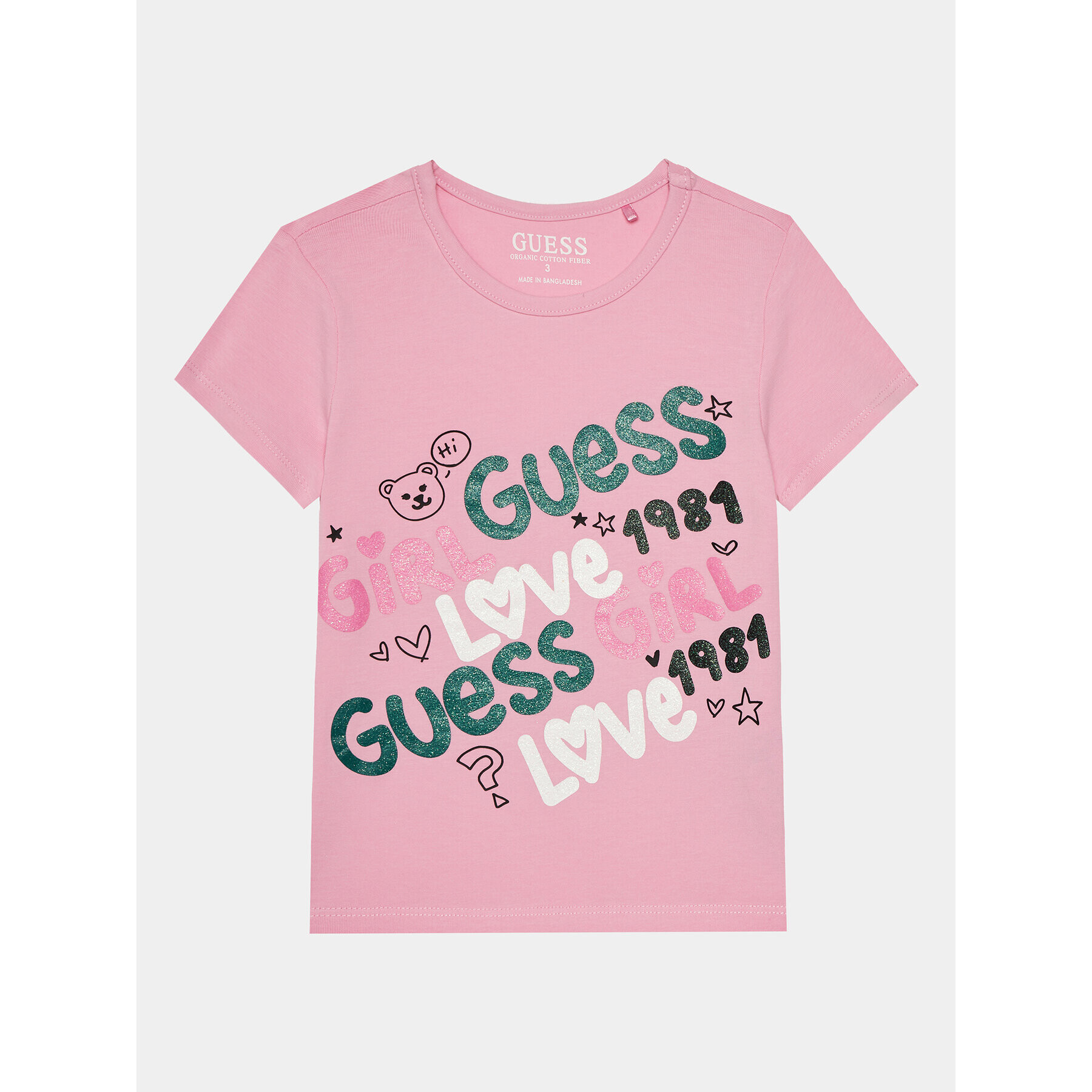 Guess Majica K4RI03 K6YW4 Roza Regular Fit - Pepit.si