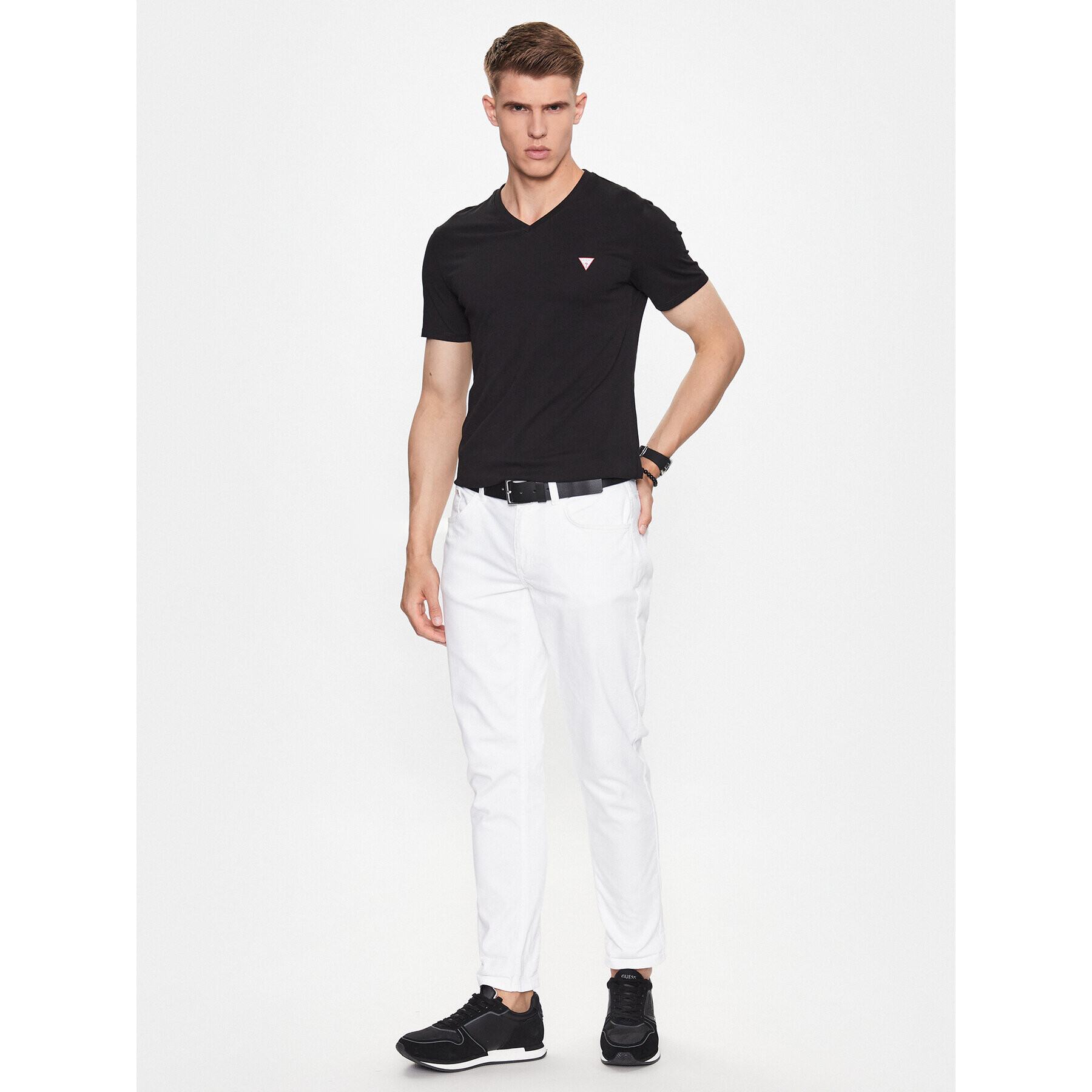 Guess Majica M2YI32 J1314 Črna Slim Fit - Pepit.si