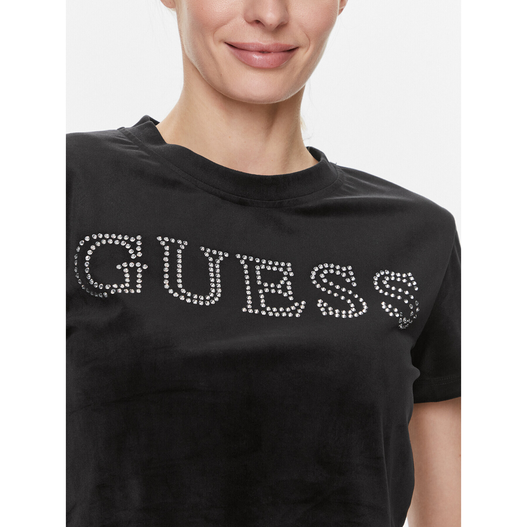 Guess Majica V3BI01 KBXI2 Črna Boxy Fit - Pepit.si