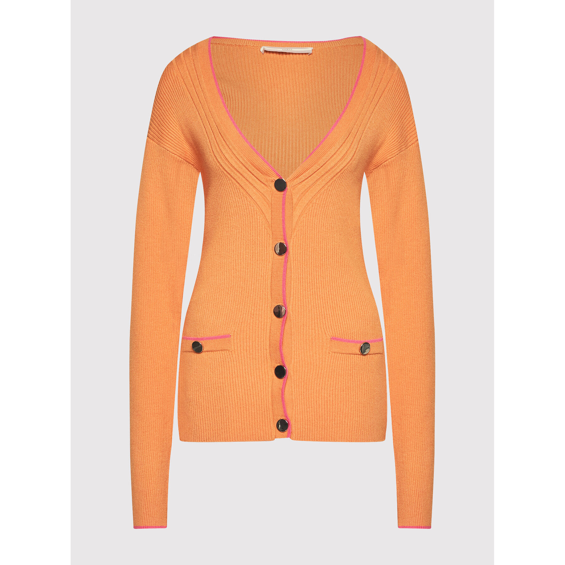 Guess Pletena jopica Erica Cardi W1BR22 Z2V40 Oranžna Slim Fit - Pepit.si