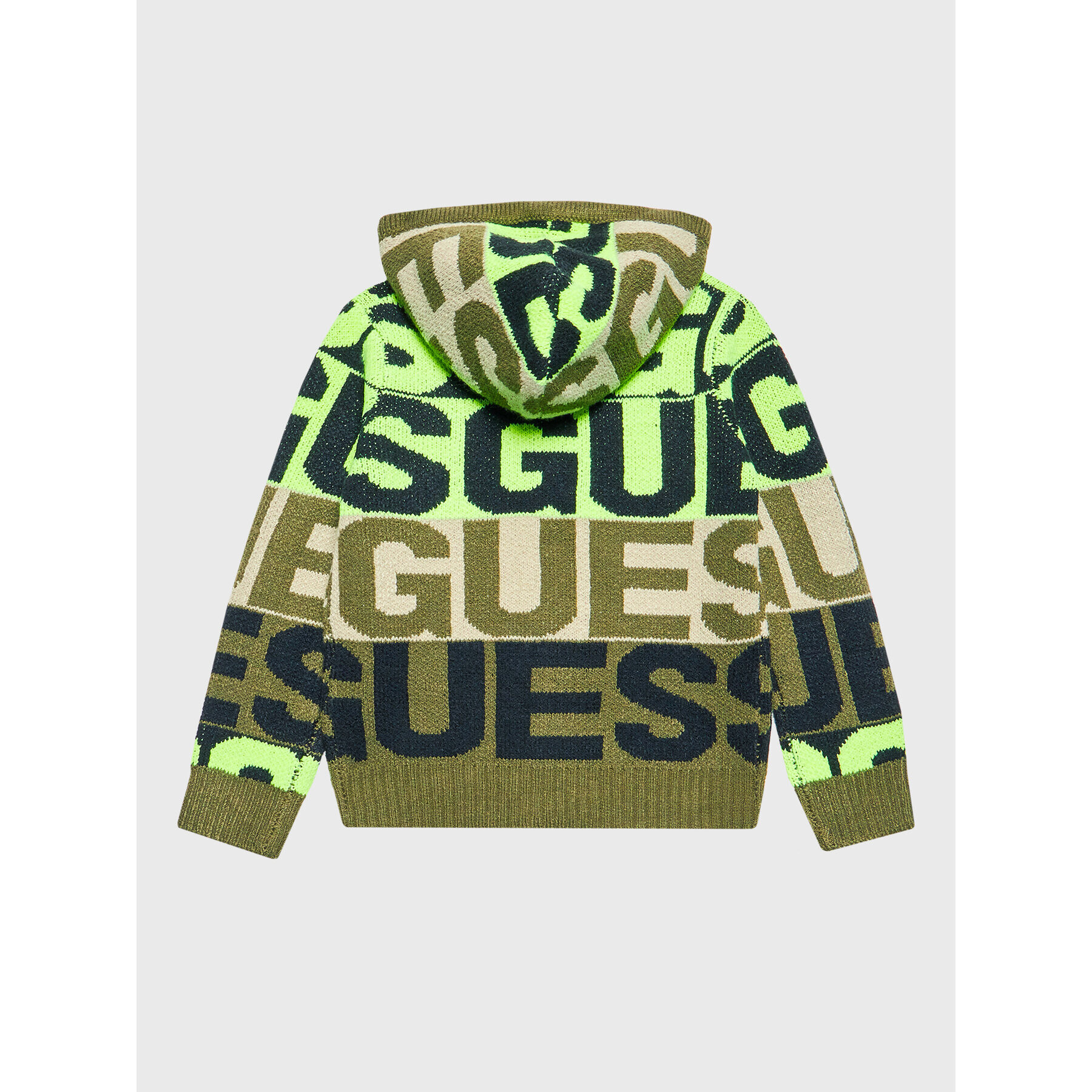 Guess Pletena jopica N2BR02 Z32N0 Zelena Regular Fit - Pepit.si