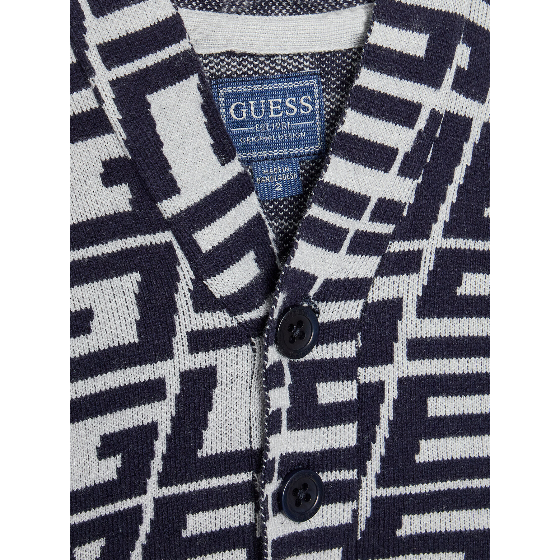 Guess Pletena jopica N2BR03 Z32M0 Siva Regular Fit - Pepit.si