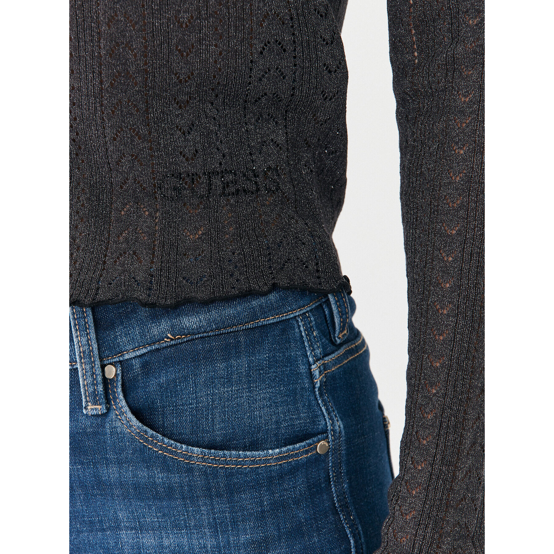 Guess Pletena jopica W3YR11 Z36L0 Siva Slim Fit - Pepit.si