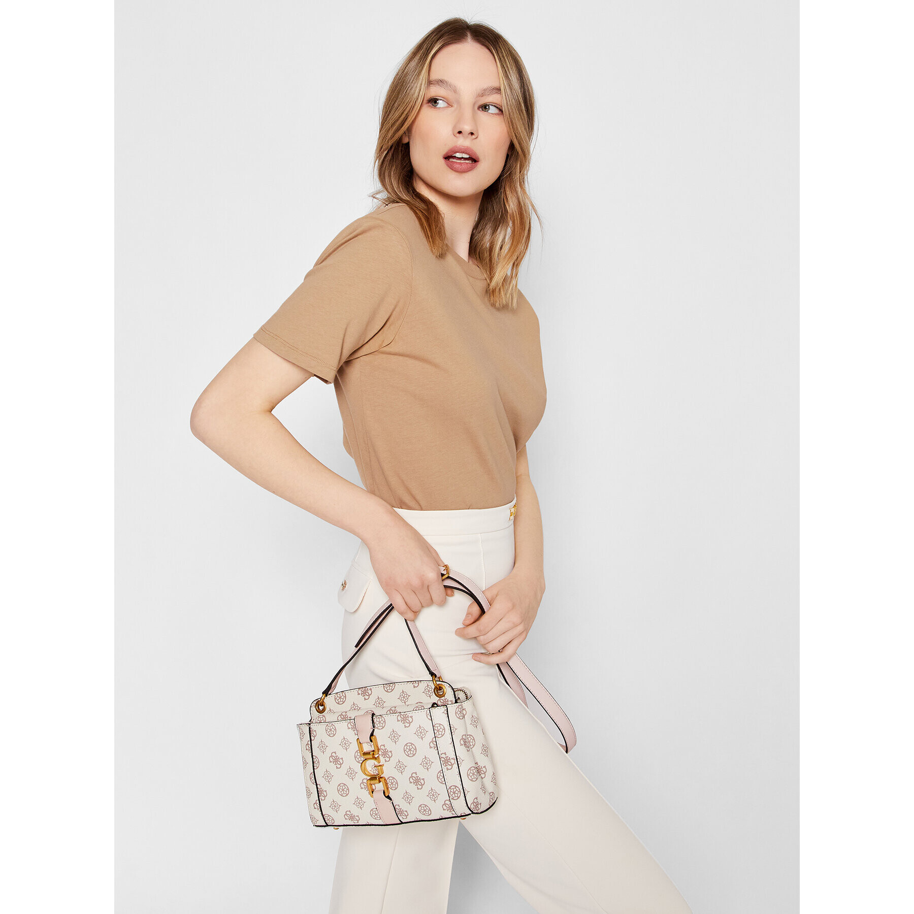 Guess Ročna torba Briana Society Crossbody HWPA84 89140 Bela - Pepit.si