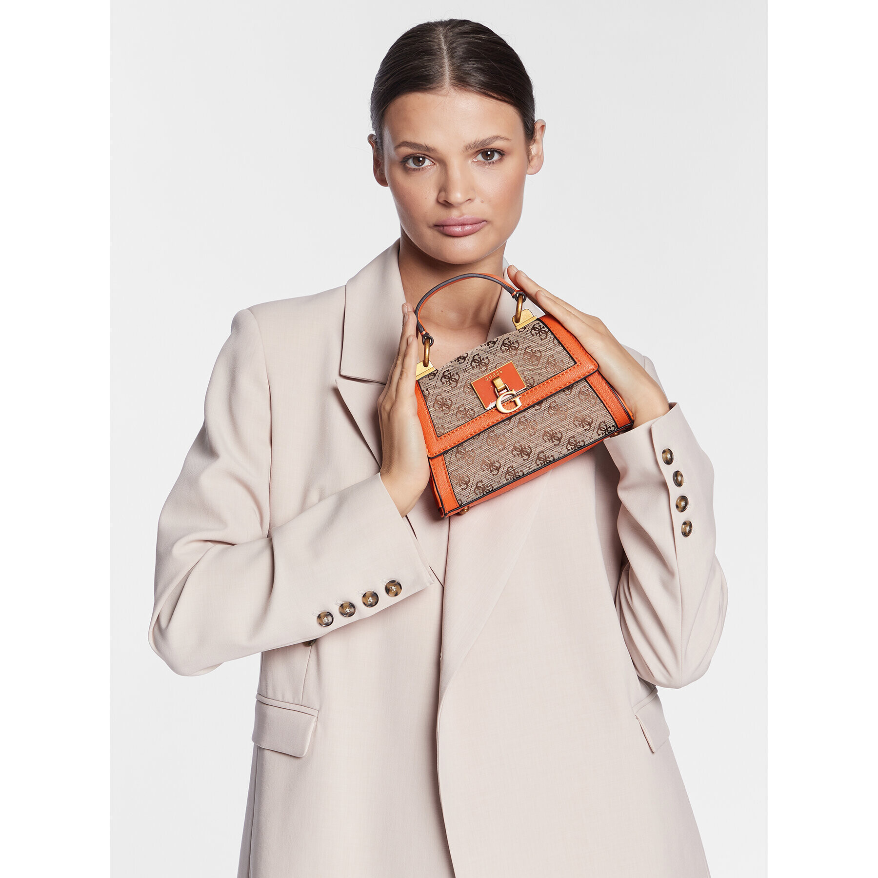 Guess Ročna torba Stephi (JB) Mini Bags HWJB78 75770 Oranžna - Pepit.si