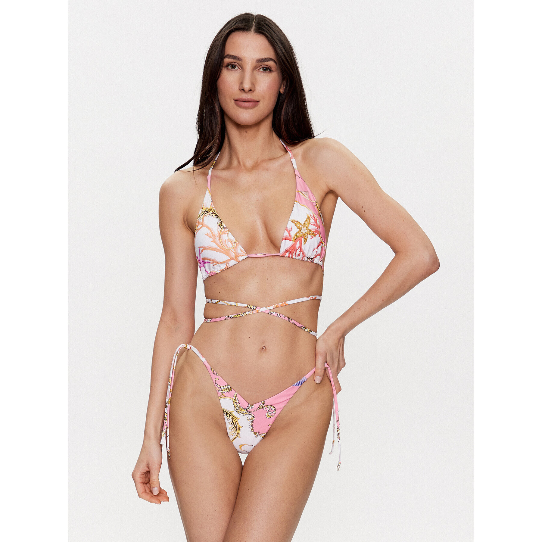 Guess Spodnji del bikini E3GO03 MC04R Bela - Pepit.si