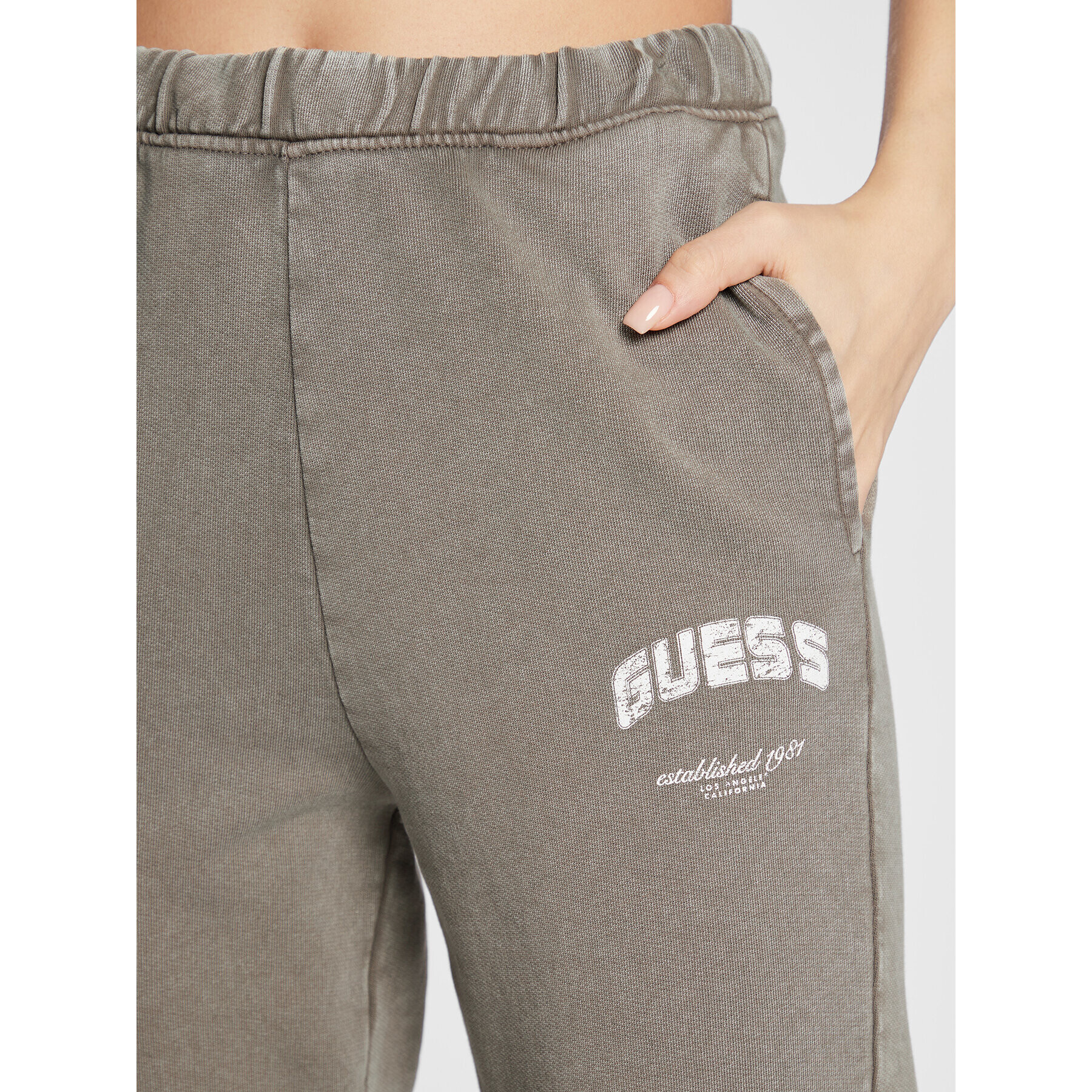 Guess Spodnji del trenirke Bryony V2YB05 FL04D Siva Regular Fit - Pepit.si