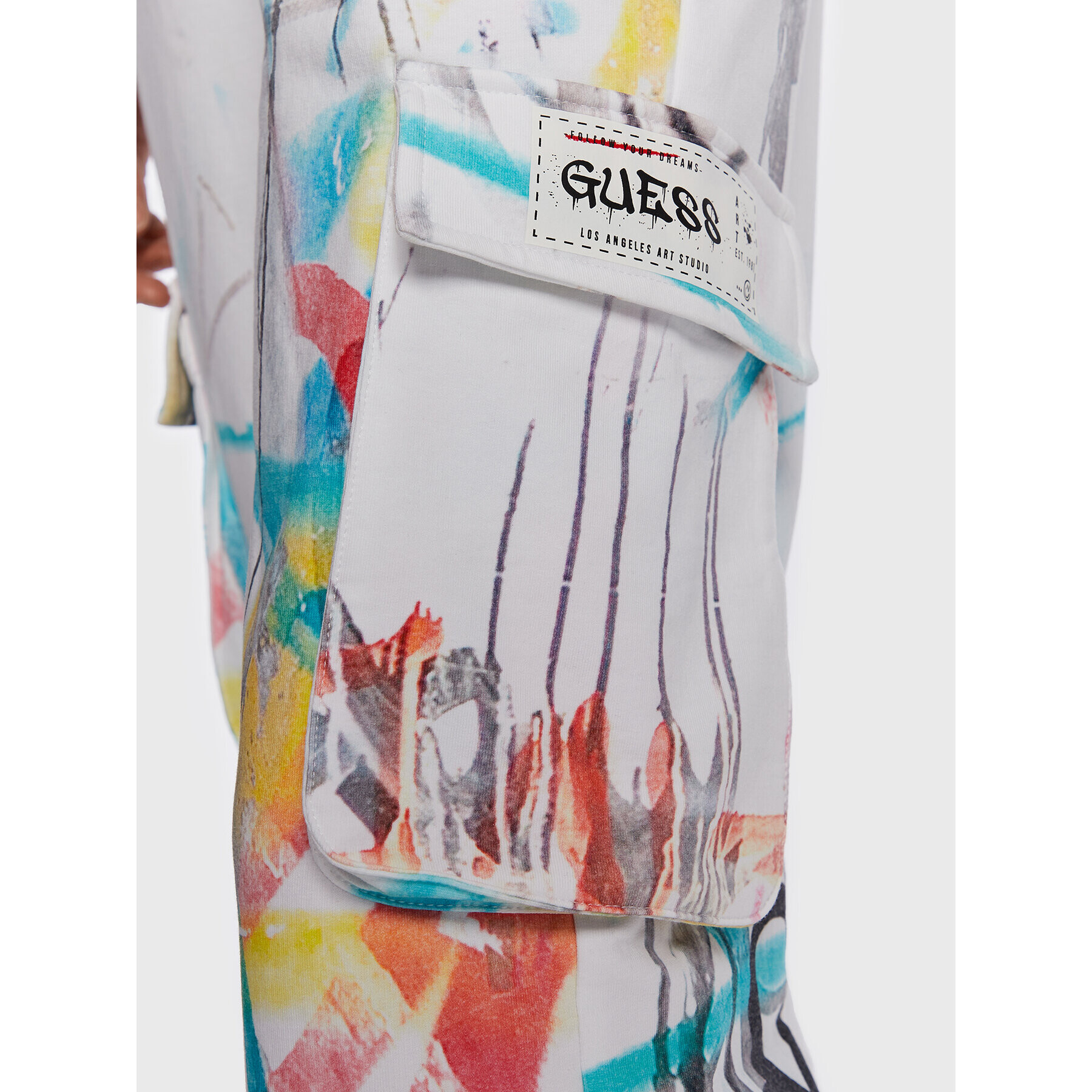 Guess Spodnji del trenirke Street Art W3RQ28 K9R31 Pisana Slim Fit - Pepit.si