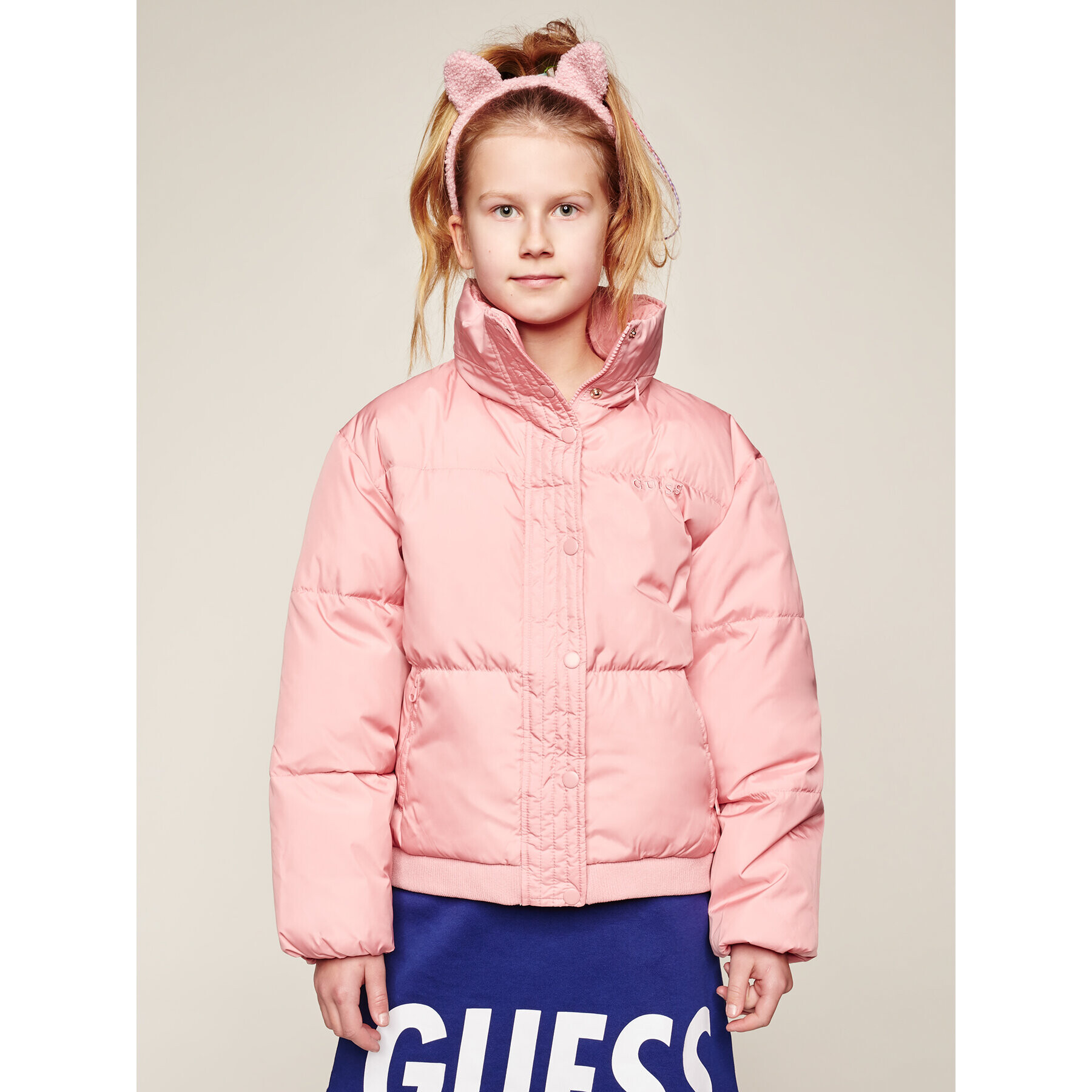 Guess Zimska jakna J94L08 WANL0 Roza Oversize - Pepit.si