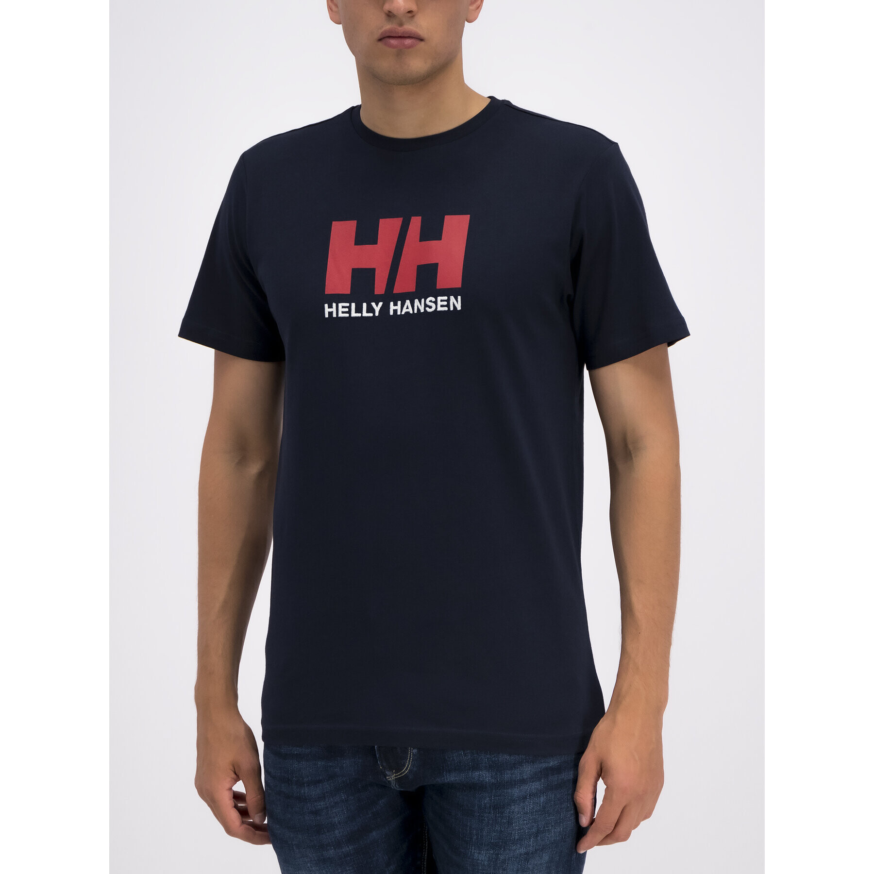 Helly Hansen Majica Logo 33979 Mornarsko modra Regular Fit - Pepit.si