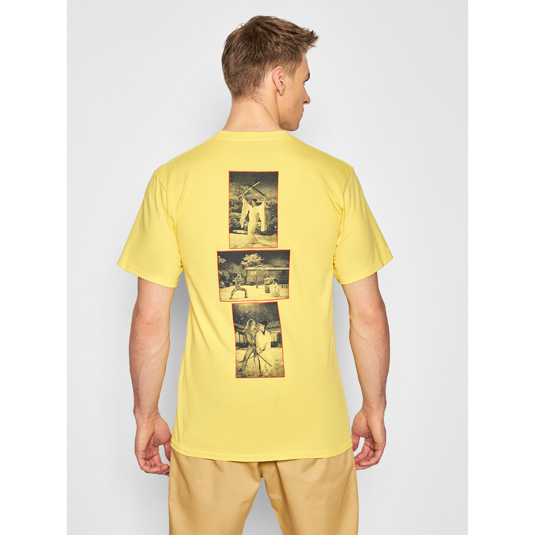 HUF Majica KILL BILL Versus TS01538 Rumena Regular Fit - Pepit.si