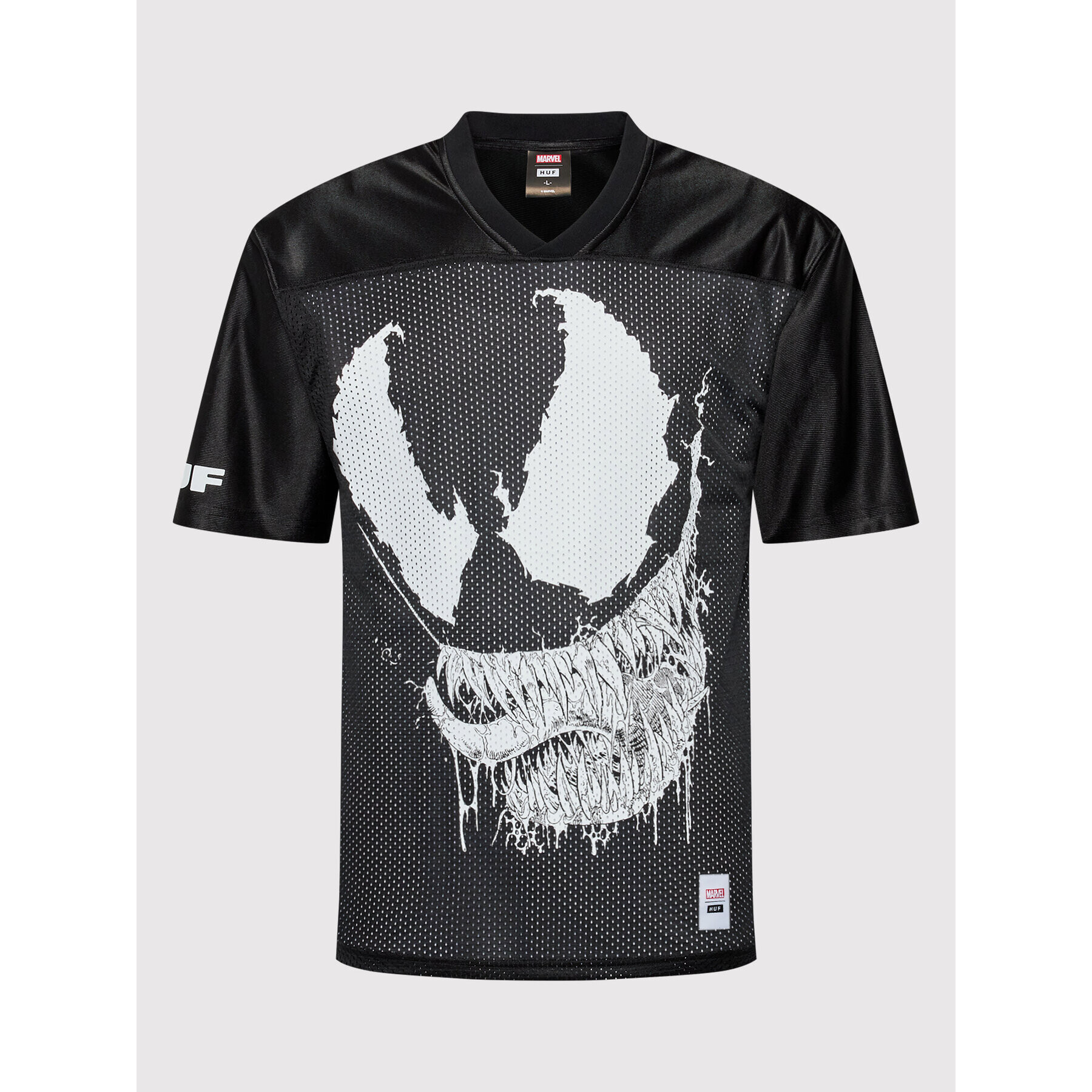 HUF Majica MARVEL Venom Football KN00413 Črna Regular Fit - Pepit.si