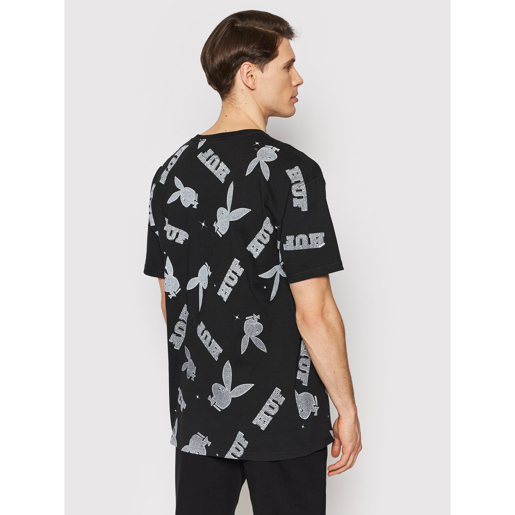 HUF Majica PLAYBOY Vvs Pattern TS01780 Črna Regular Fit - Pepit.si