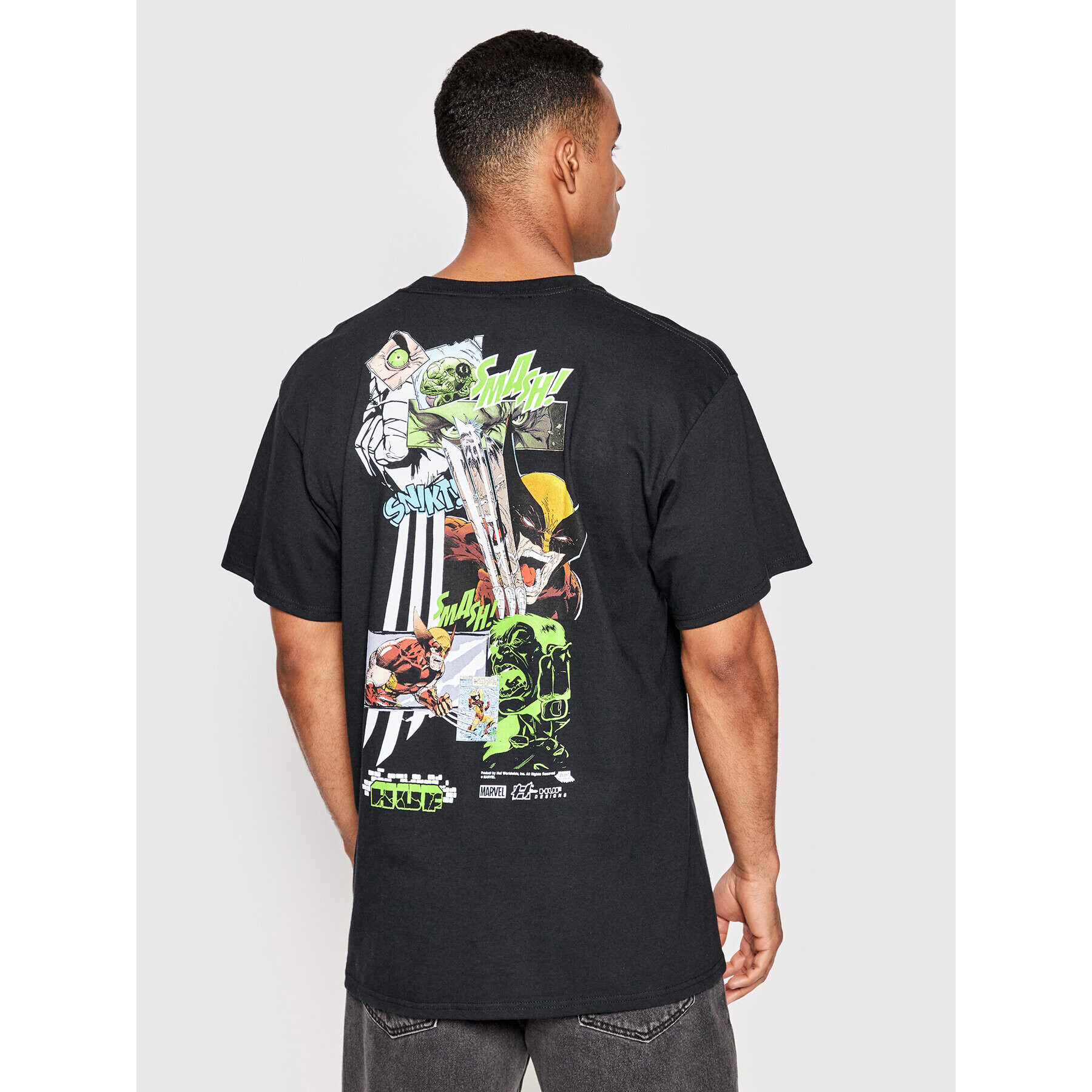 HUF Majica Smash Up TS01896 Črna Regular Fit - Pepit.si