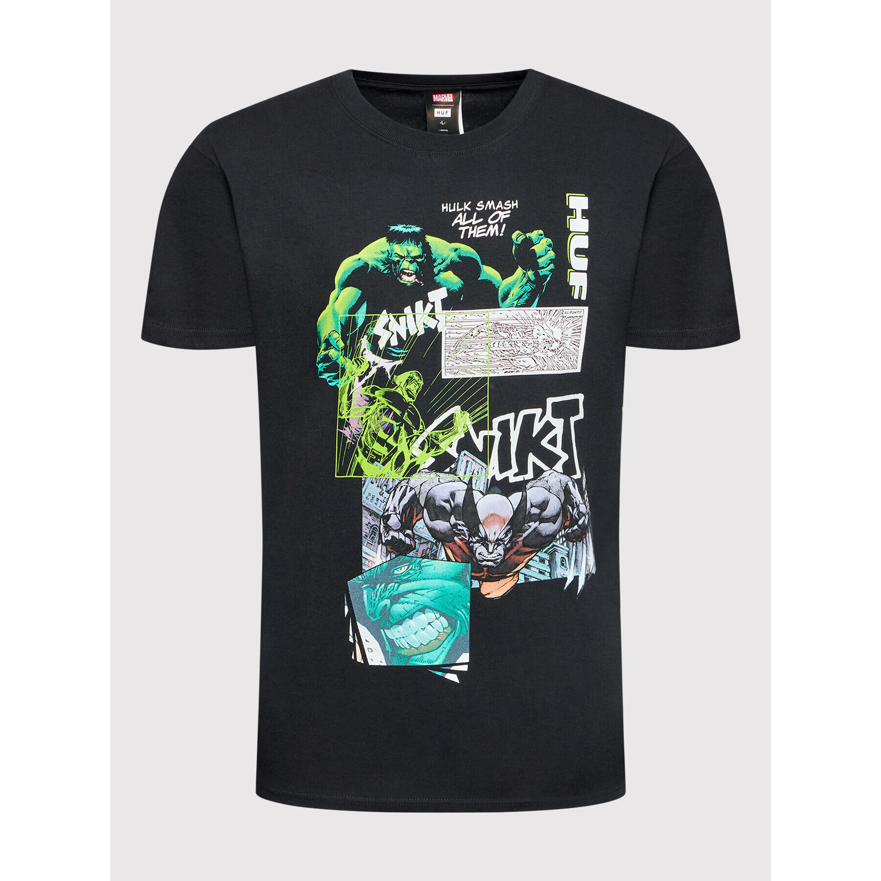 HUF Majica Smash Up TS01896 Črna Regular Fit - Pepit.si