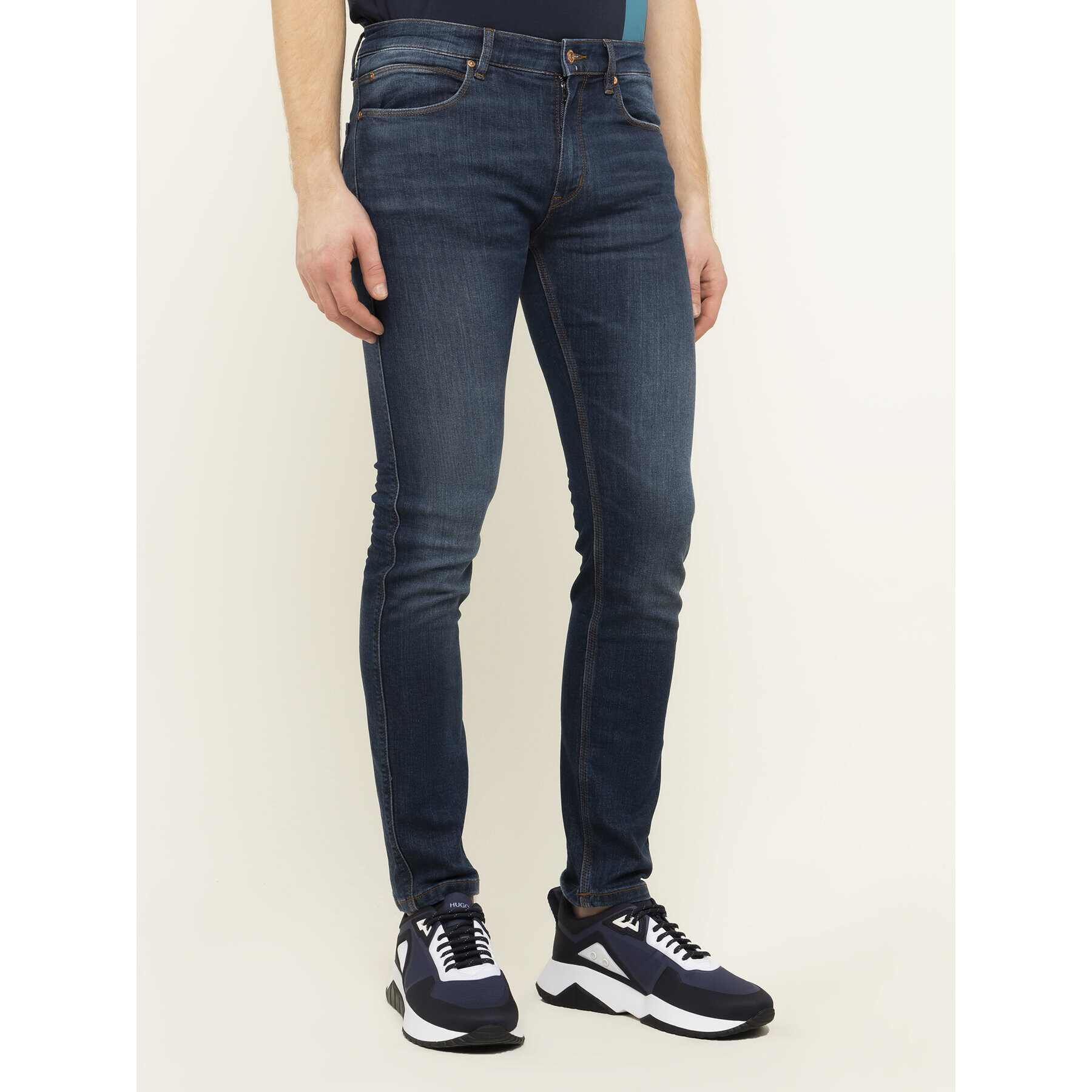 Hugo Jeans hlače 50415313 Mornarsko modra Skinny Fit - Pepit.si