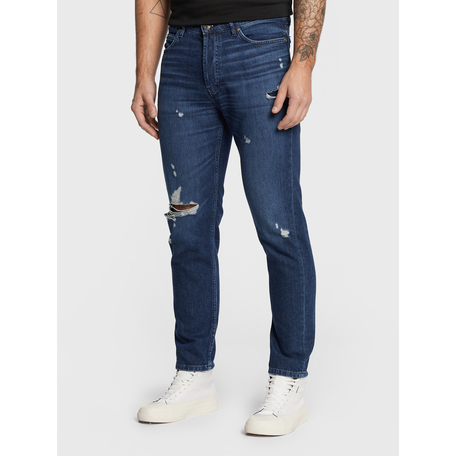 Hugo Jeans hlače 50472839 Modra Tapered Fit - Pepit.si