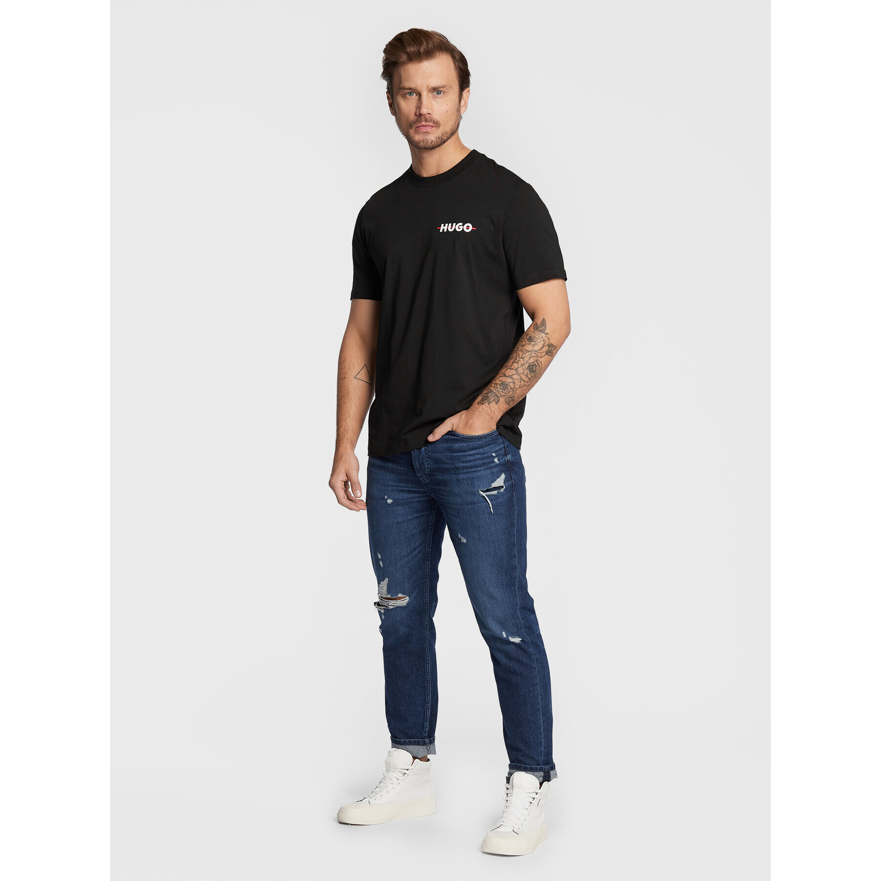 Hugo Jeans hlače 50472839 Modra Tapered Fit - Pepit.si