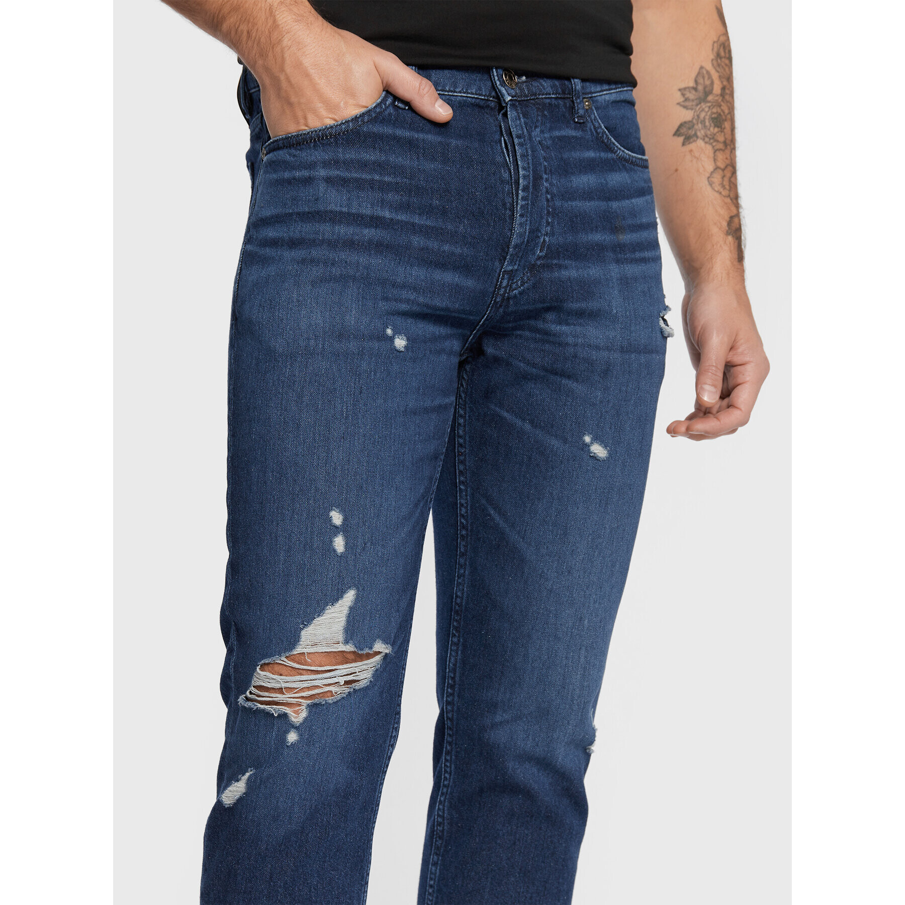 Hugo Jeans hlače 50472839 Modra Tapered Fit - Pepit.si