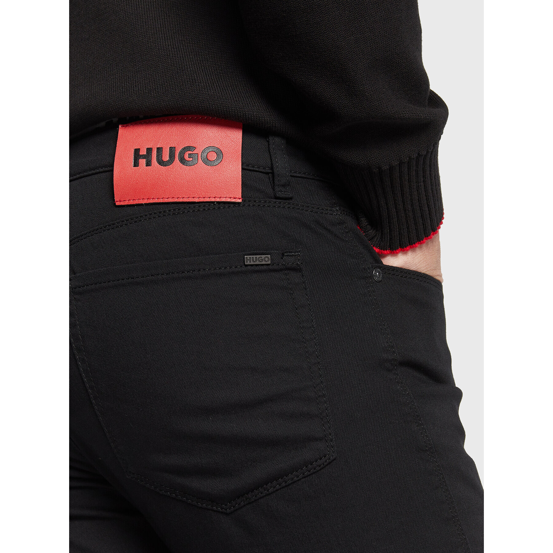 Hugo Jeans hlače 50481814 Črna Slim Fit - Pepit.si