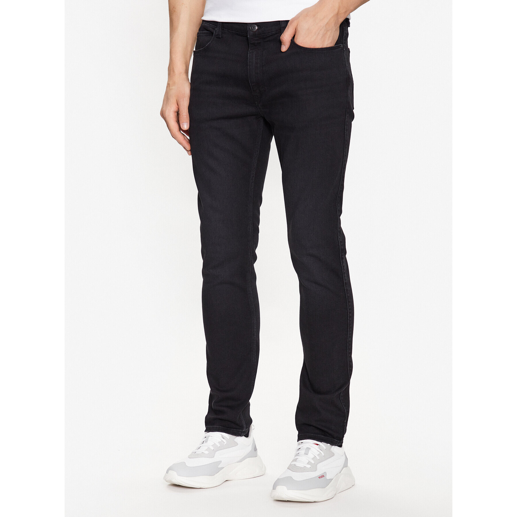 Hugo Jeans hlače 50481995 Črna Extra Slim Fit - Pepit.si