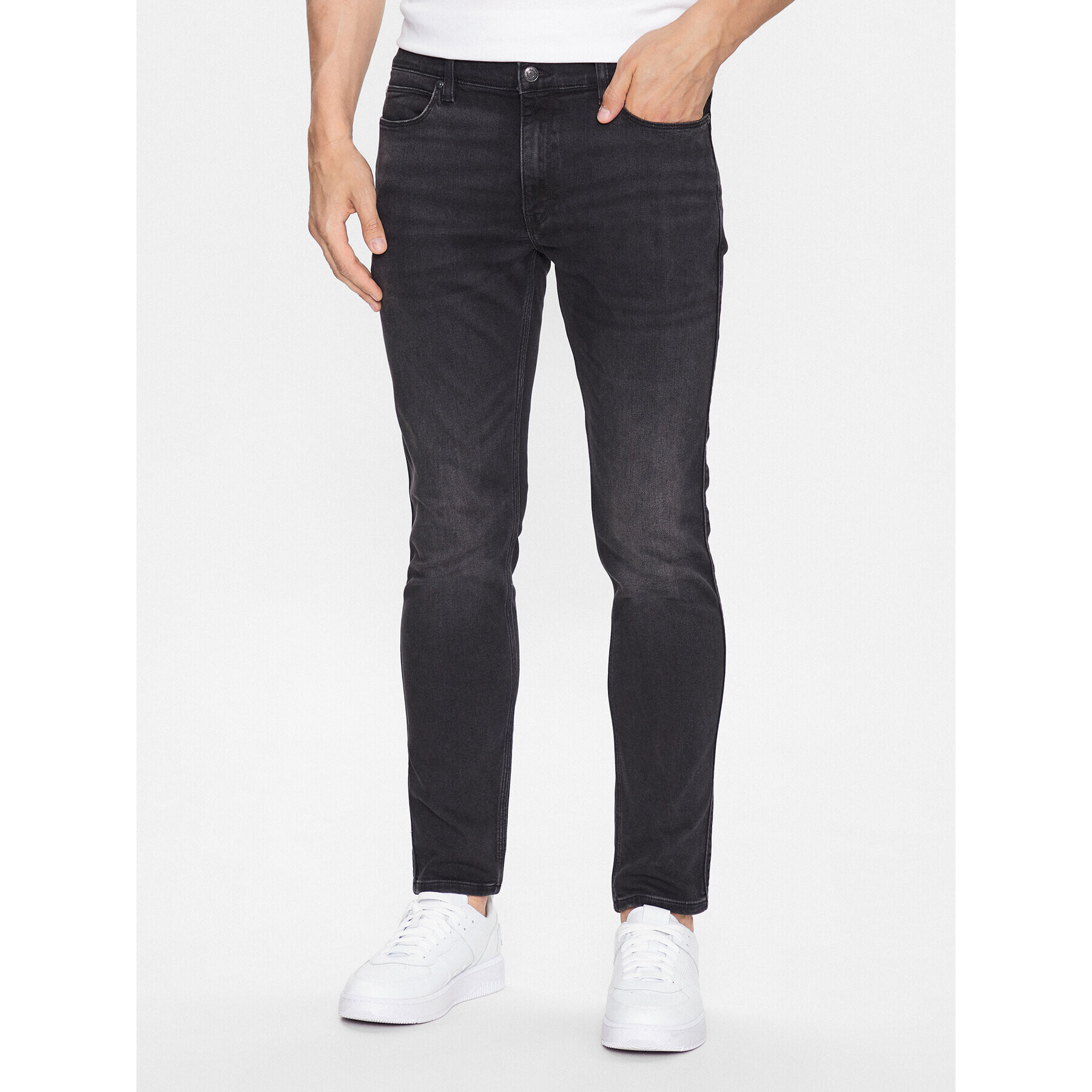 Hugo Jeans hlače 50493859 Siva Extra Slim Fit - Pepit.si