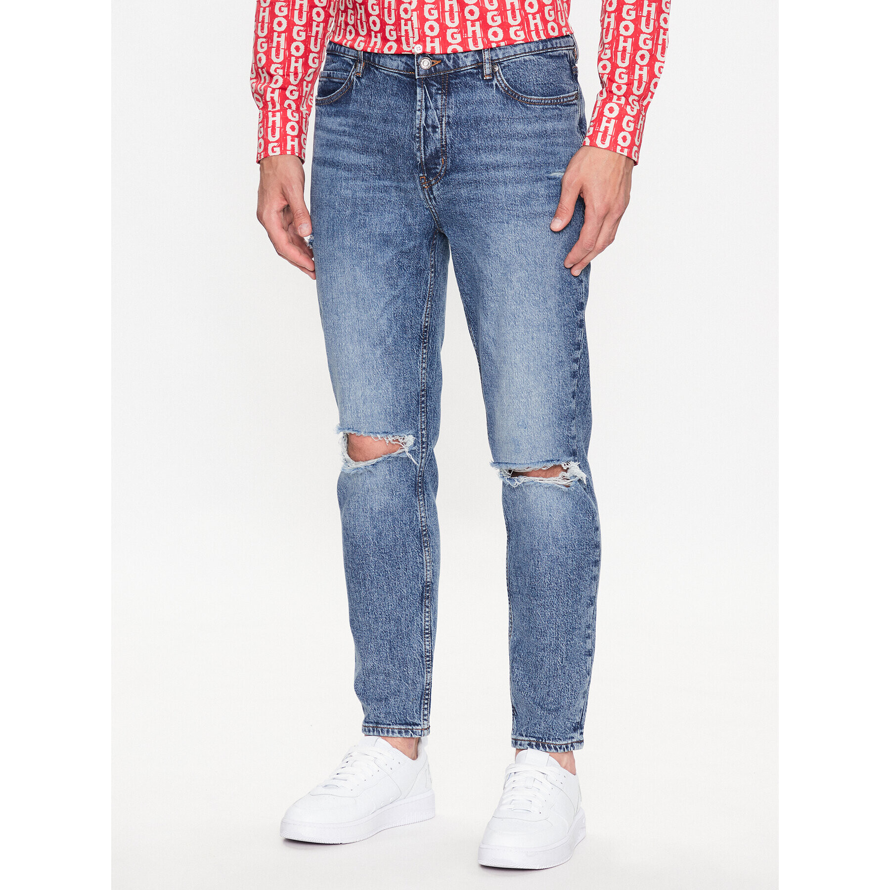 Hugo Jeans hlače 50493882 Modra Tapered Fit - Pepit.si