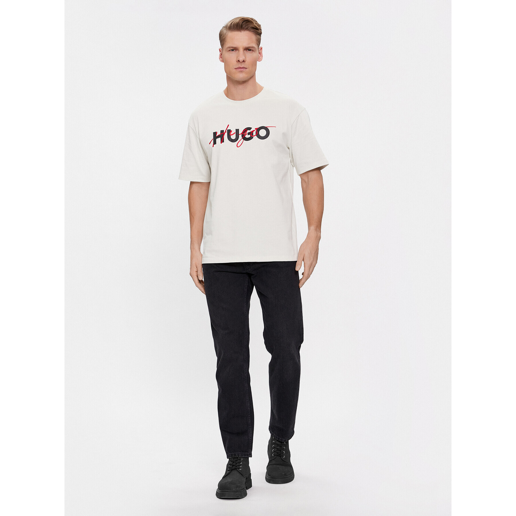 Hugo Jeans hlače 640 50493877 Črna Regular Fit - Pepit.si