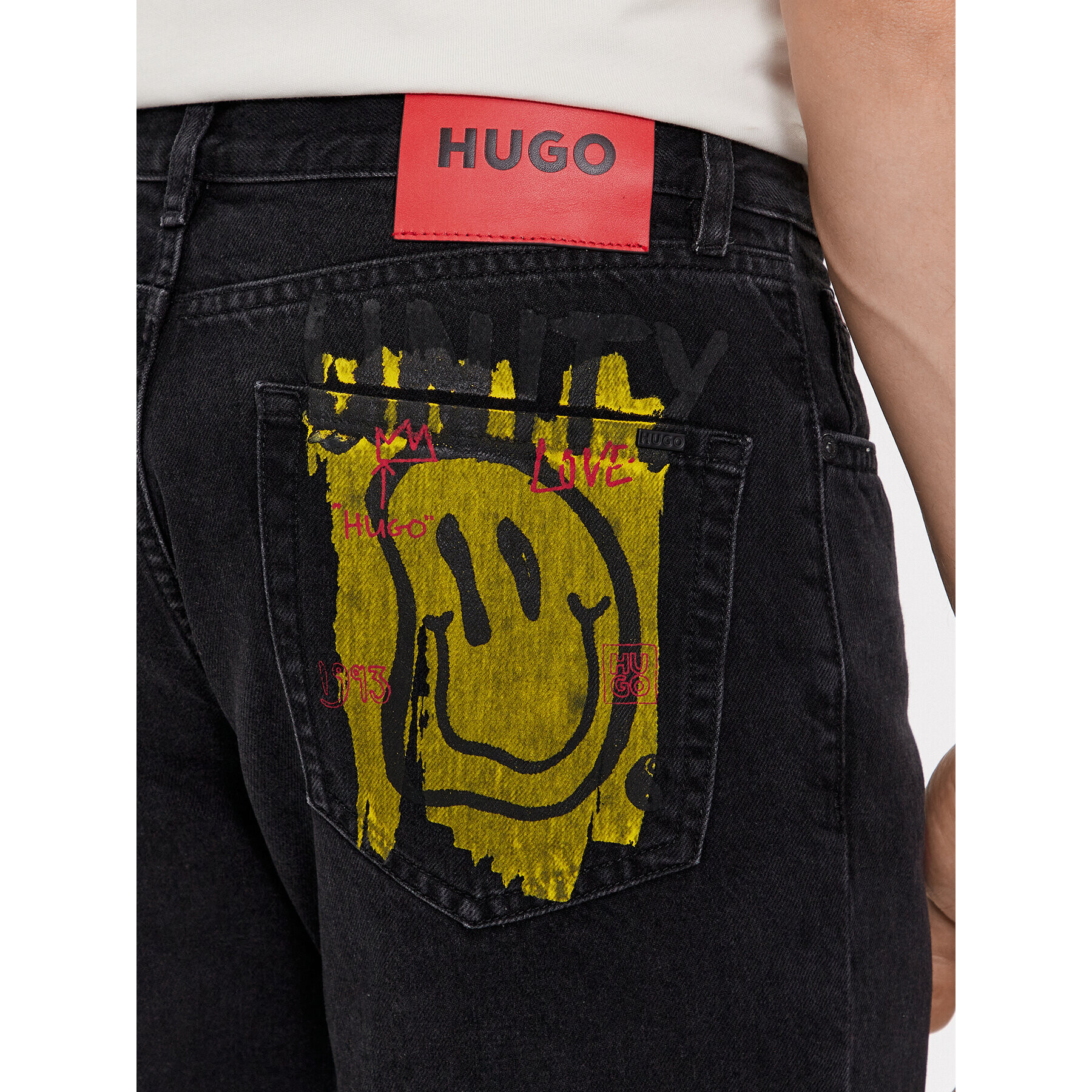 Hugo Jeans hlače 640 50493877 Črna Regular Fit - Pepit.si