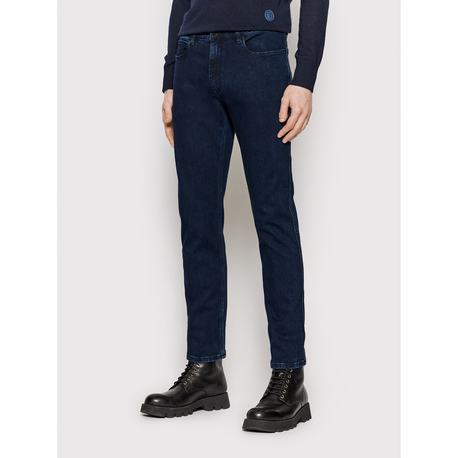 Hugo Jeans hlače 708 50459770 Mornarsko modra Slim Fit - Pepit.si