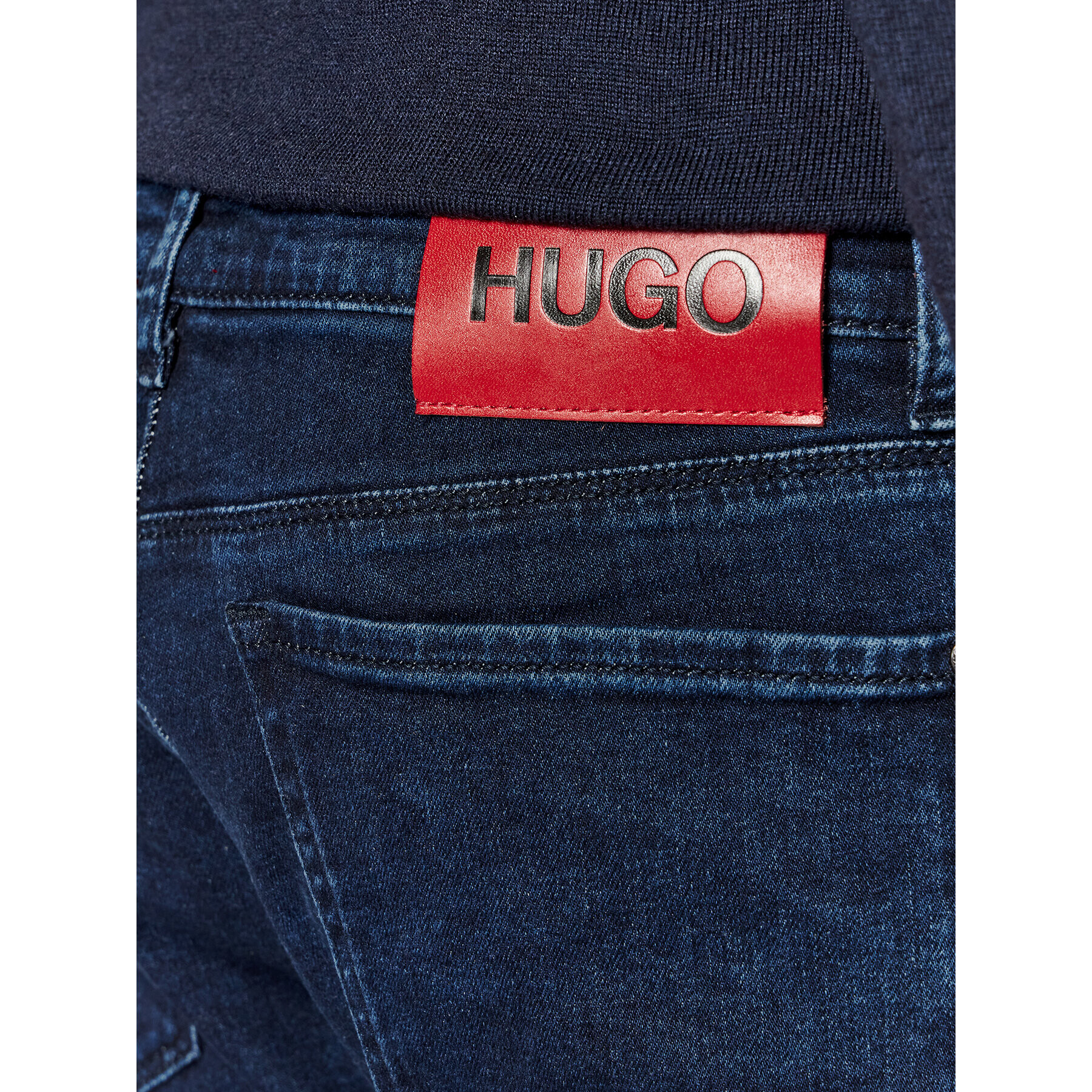 Hugo Jeans hlače 708 50459770 Mornarsko modra Slim Fit - Pepit.si