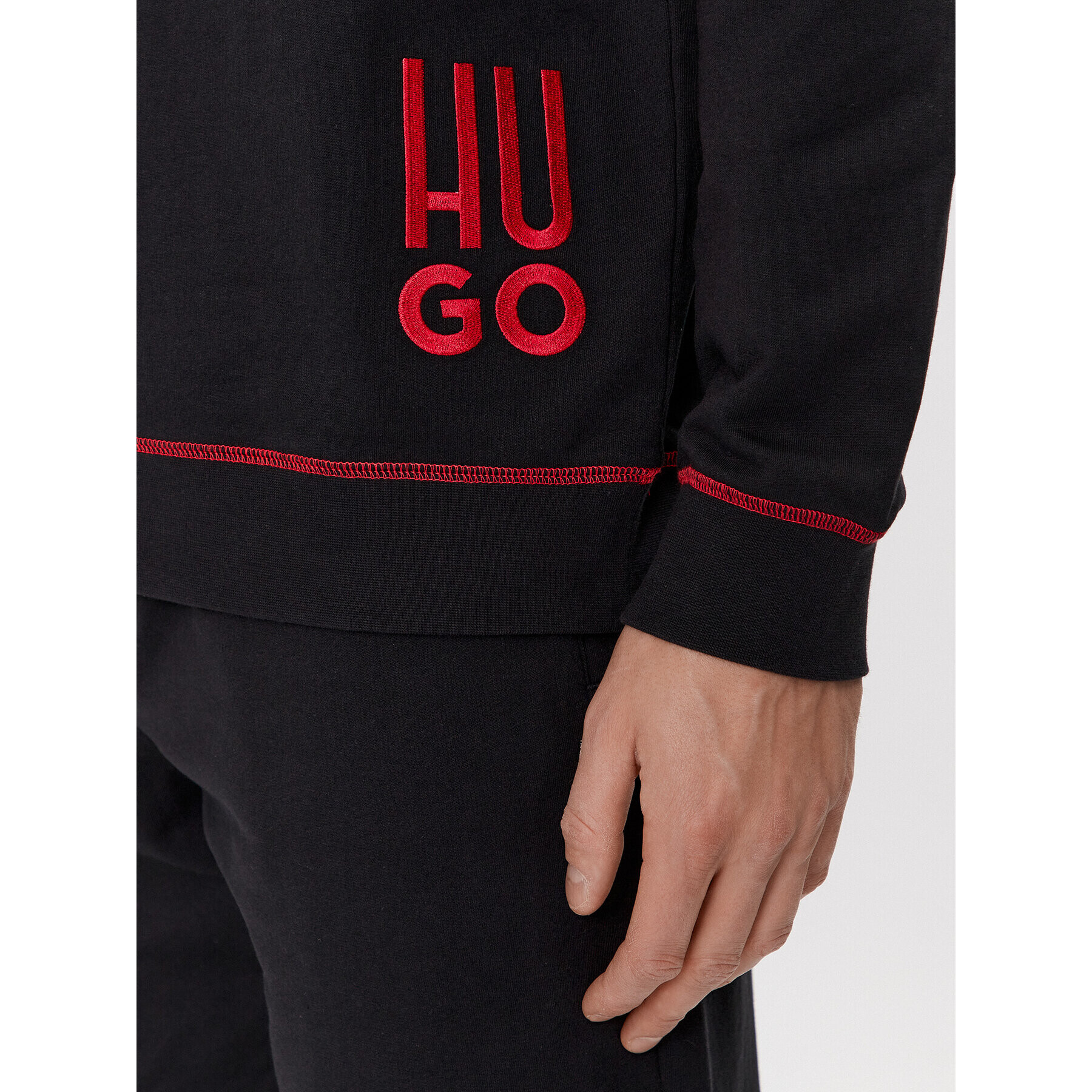 Hugo Jopa Logo 50510524 Črna Relaxed Fit - Pepit.si