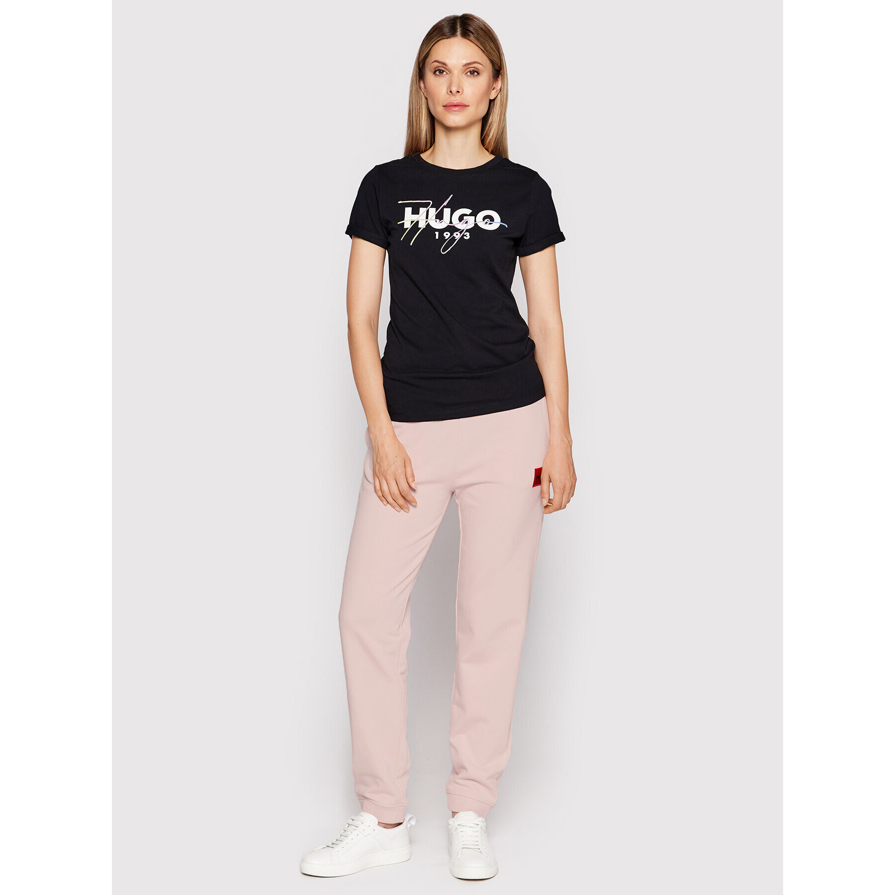 Hugo Majica 50476111 Črna Slim Fit - Pepit.si