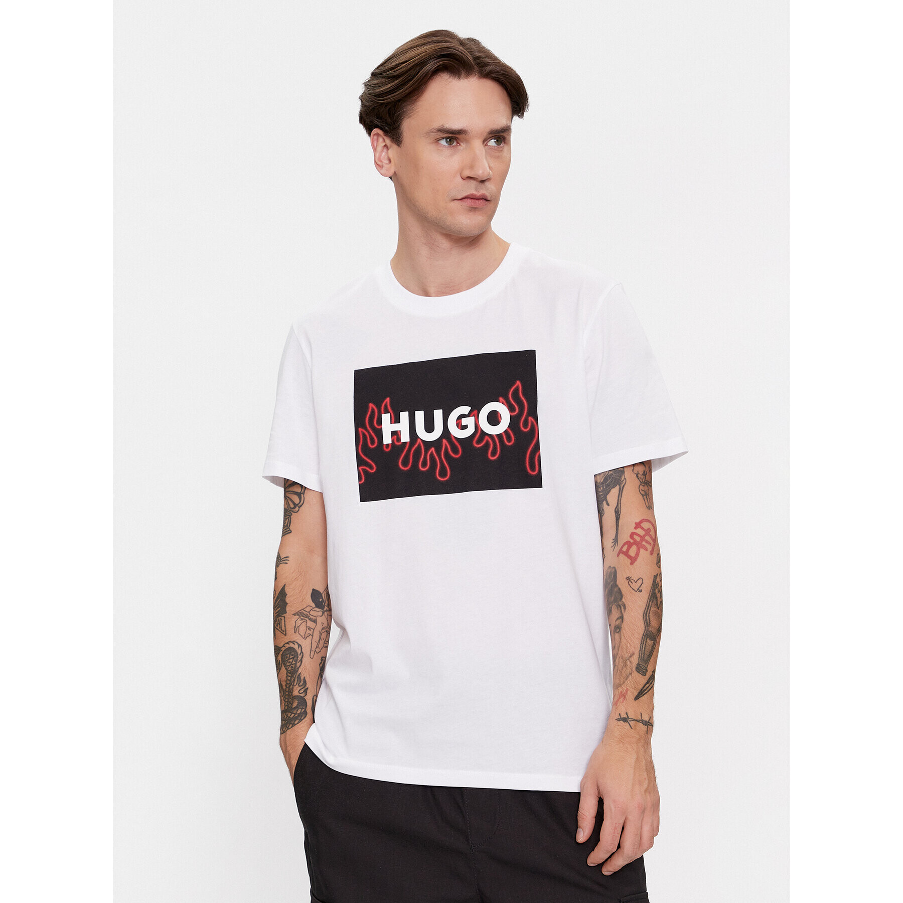 Hugo Majica Dulive 50506989 Bela Regular Fit - Pepit.si