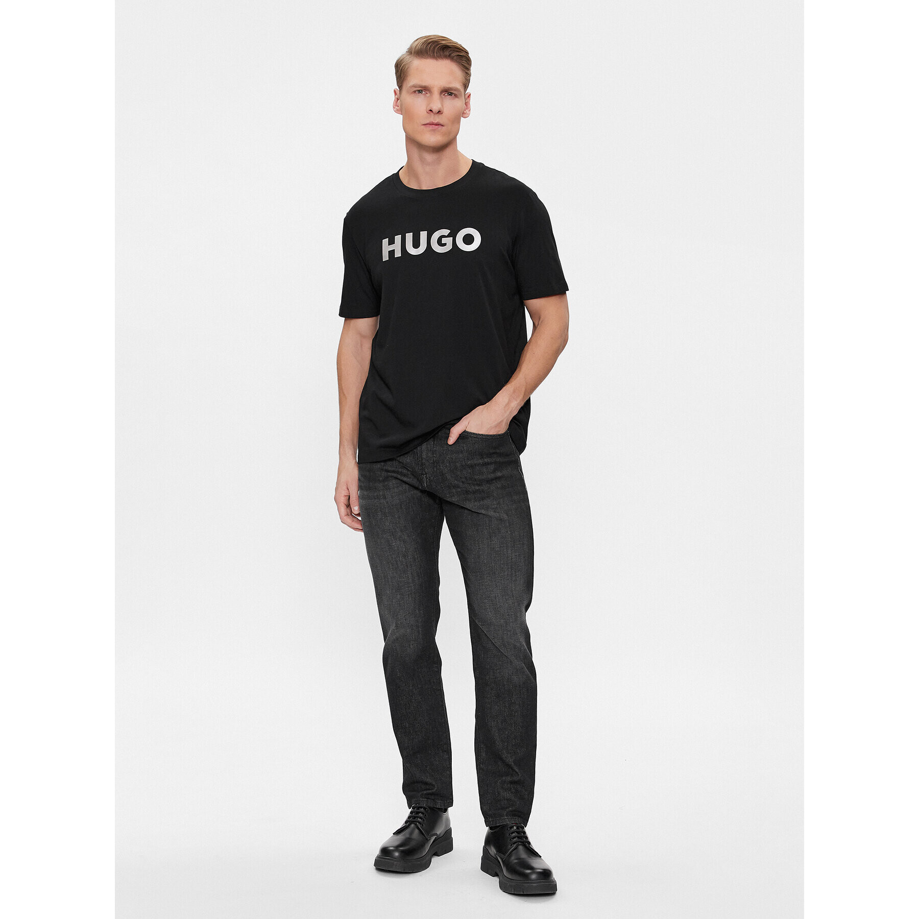 Hugo Majica Dulivio 50506996 Črna Regular Fit - Pepit.si