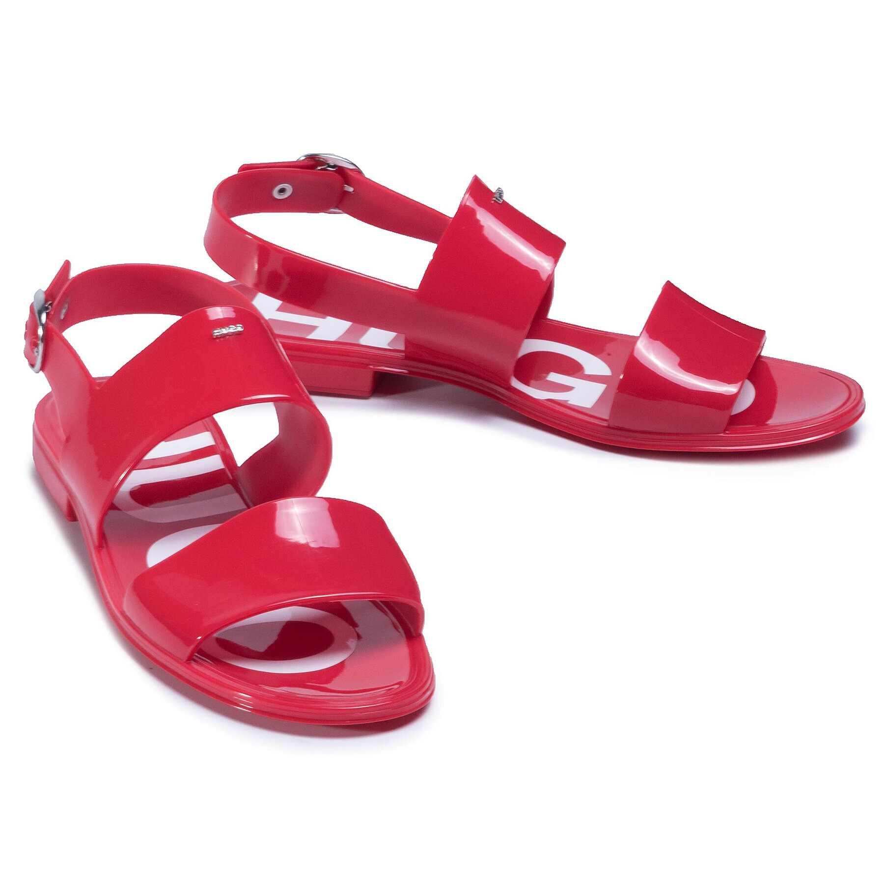 Hugo Sandali Emma Stripe Sandal 50435374 10228260 01 Rdeča - Pepit.si