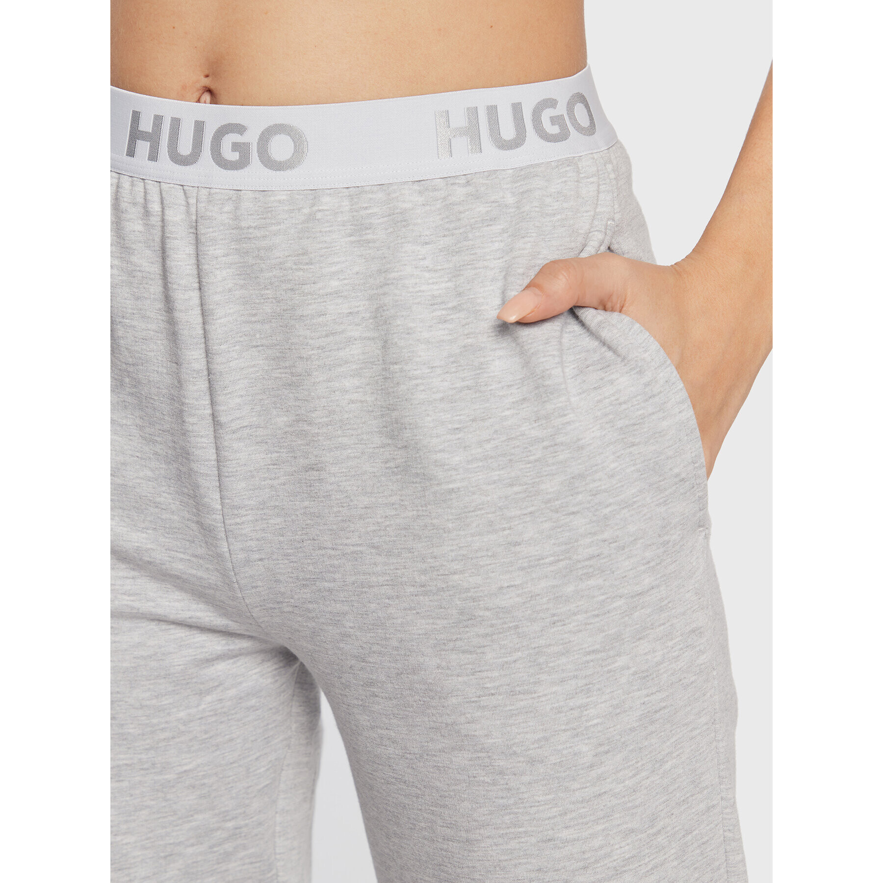 Hugo Spodnji del trenirke Sporty Logo 50480581 Siva Regular Fit - Pepit.si