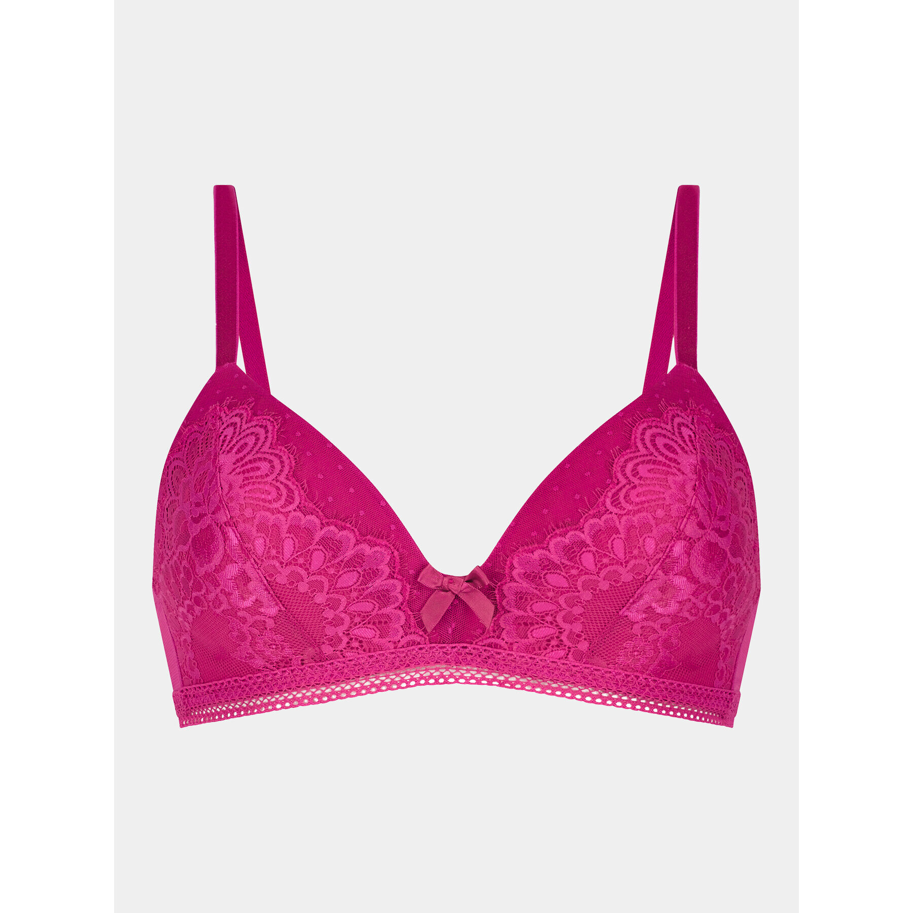 Hunkemöller Nedrček brez kosti Bessie Non Wired Low D Pu 202655 Roza - Pepit.si