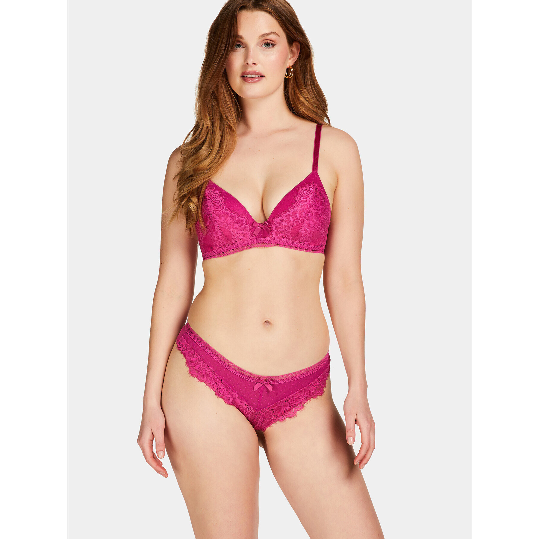 Hunkemöller Nedrček brez kosti Bessie Non Wired Low D Pu 202655 Roza - Pepit.si