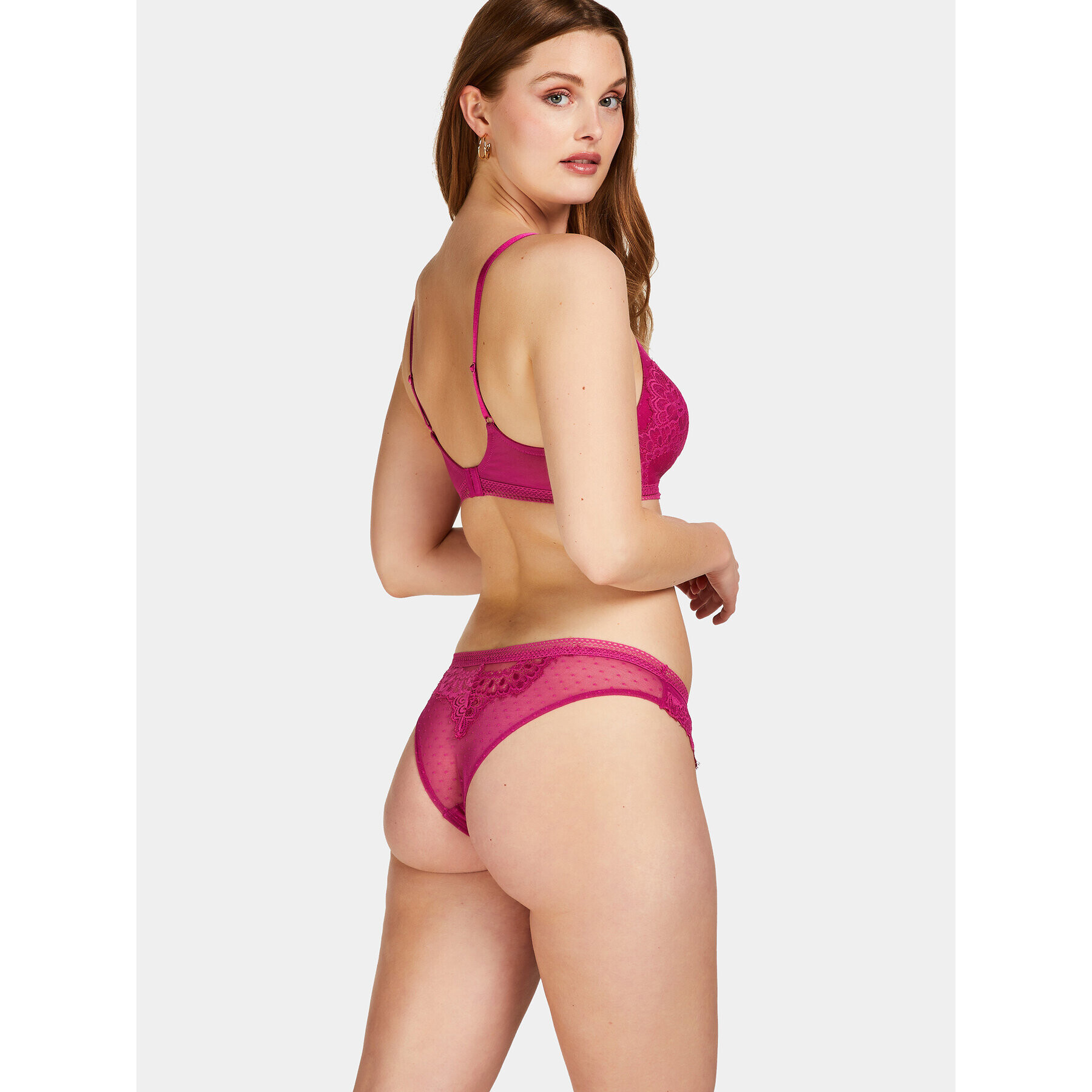 Hunkemöller Nedrček brez kosti Bessie Non Wired Low D Pu 202655 Roza - Pepit.si