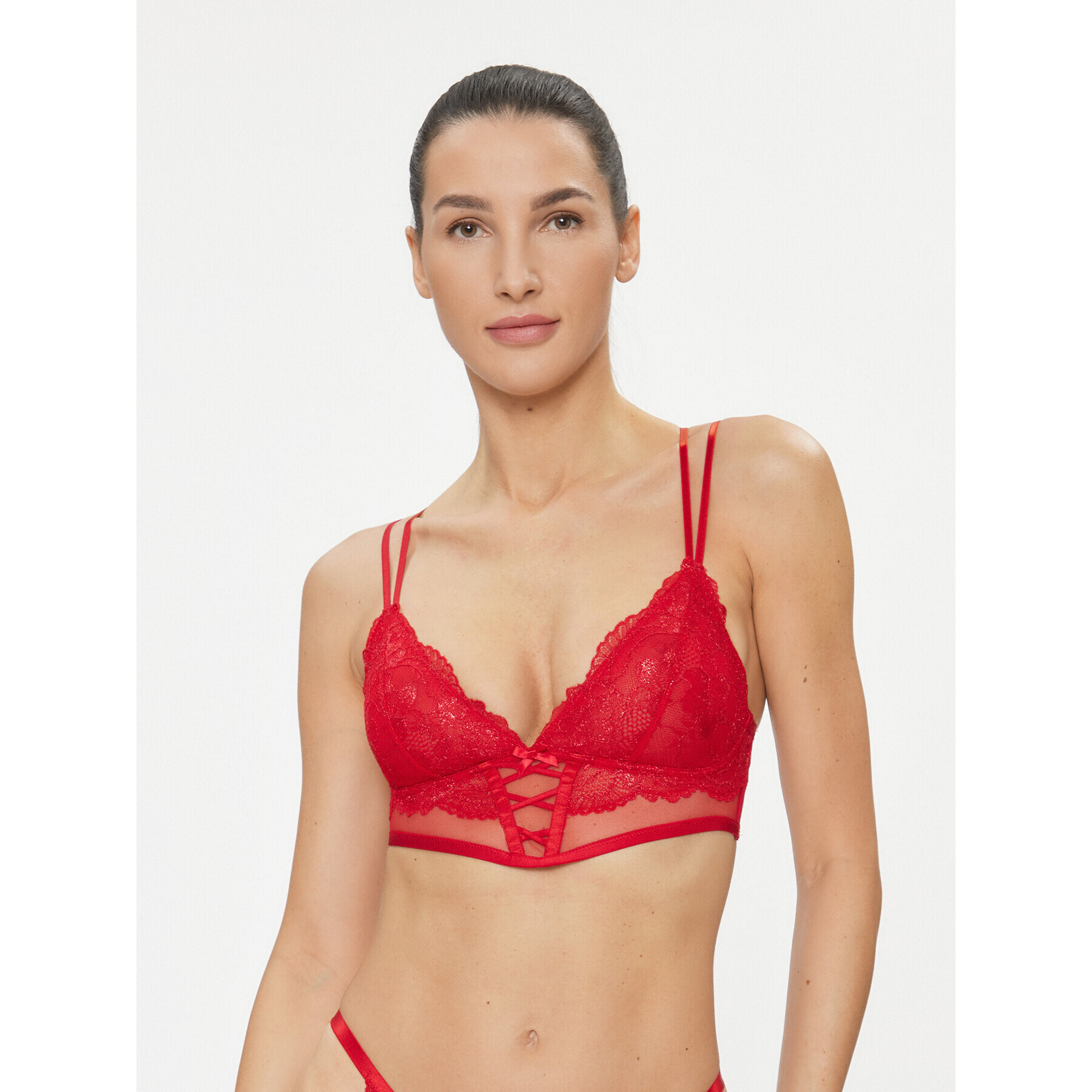 Hunkemöller Trikotni nedrček Simone Bralette 203649 Rdeča - Pepit.si