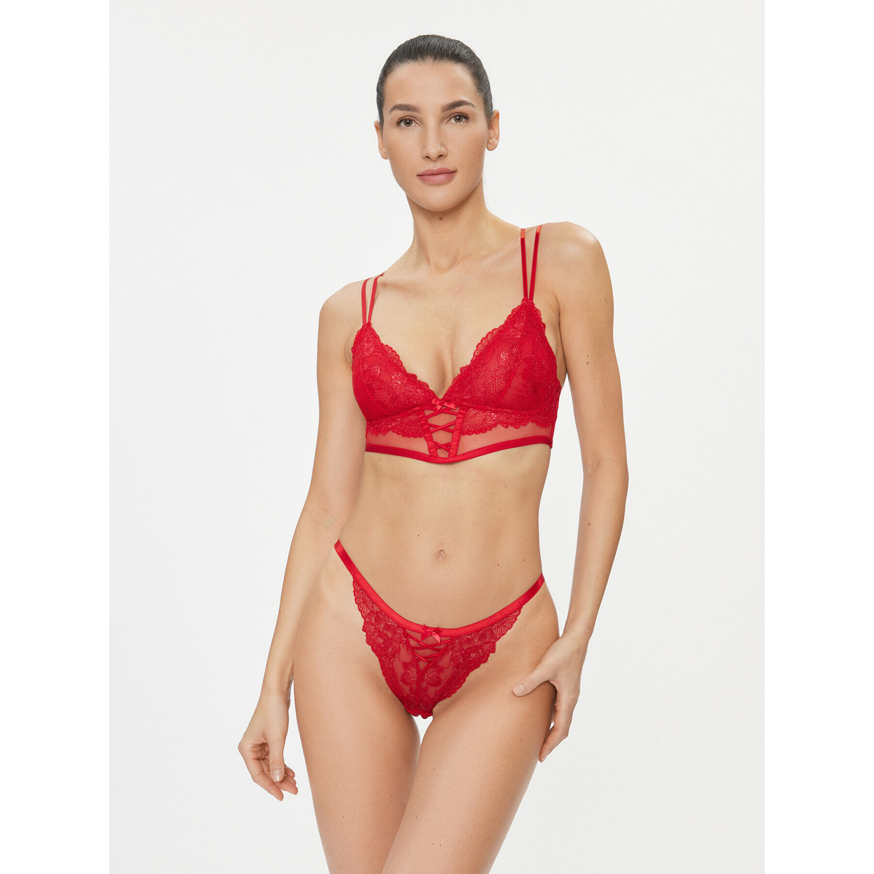 Hunkemöller Trikotni nedrček Simone Bralette 203649 Rdeča - Pepit.si