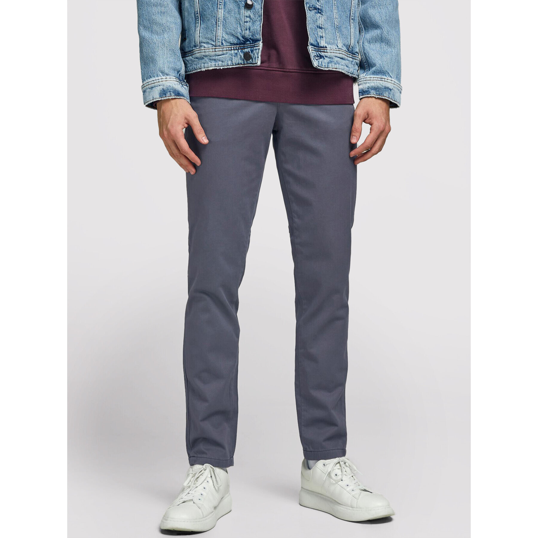 Jack&Jones Chino hlače Jjimarco Jjbowie 12176042 Siva Slim Fit - Pepit.si