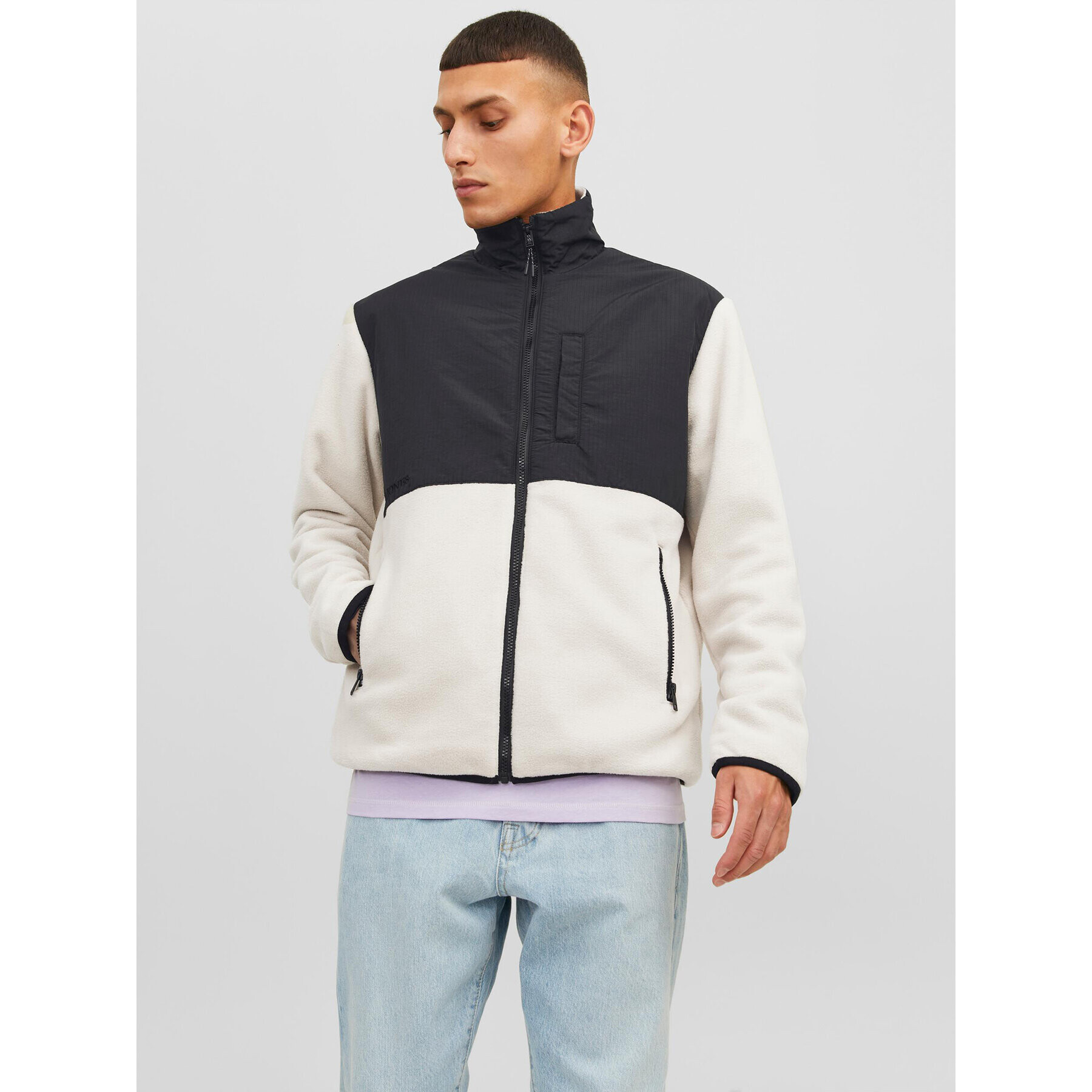 Jack&Jones Flis Marvin 12235864 Écru Regular Fit - Pepit.si