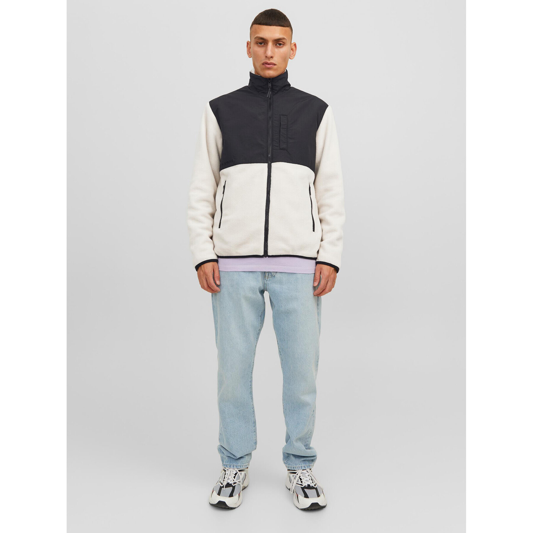 Jack&Jones Flis Marvin 12235864 Écru Regular Fit - Pepit.si