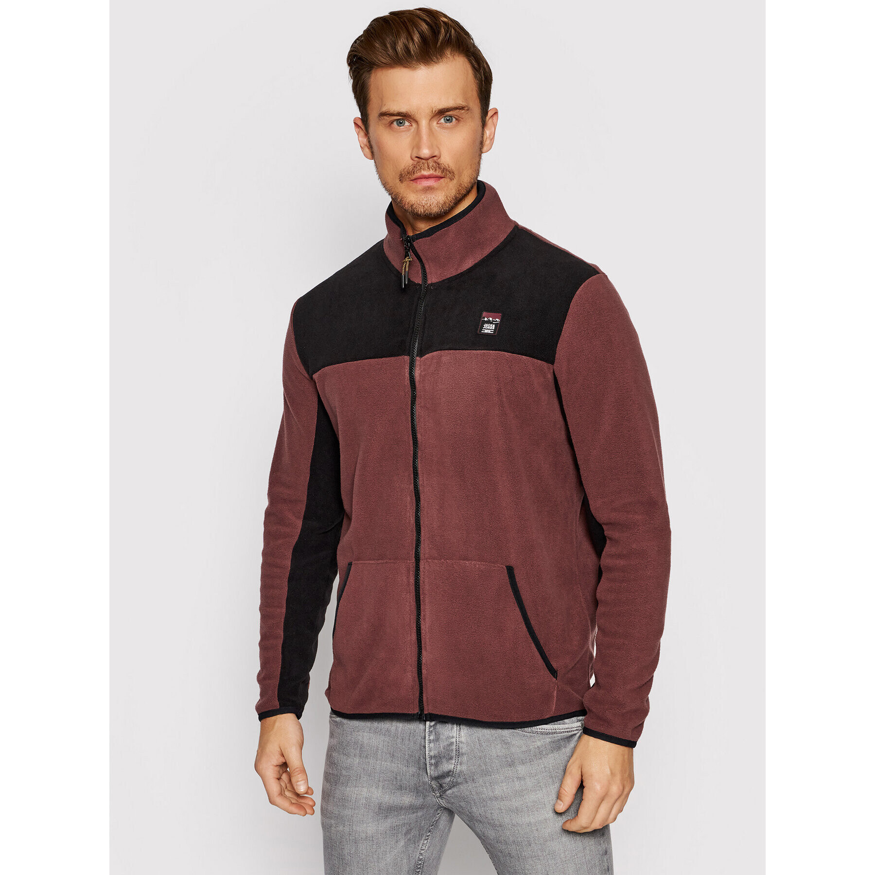 Jack&Jones Flis Solar 12192893 Bordo rdeča Regular Fit - Pepit.si