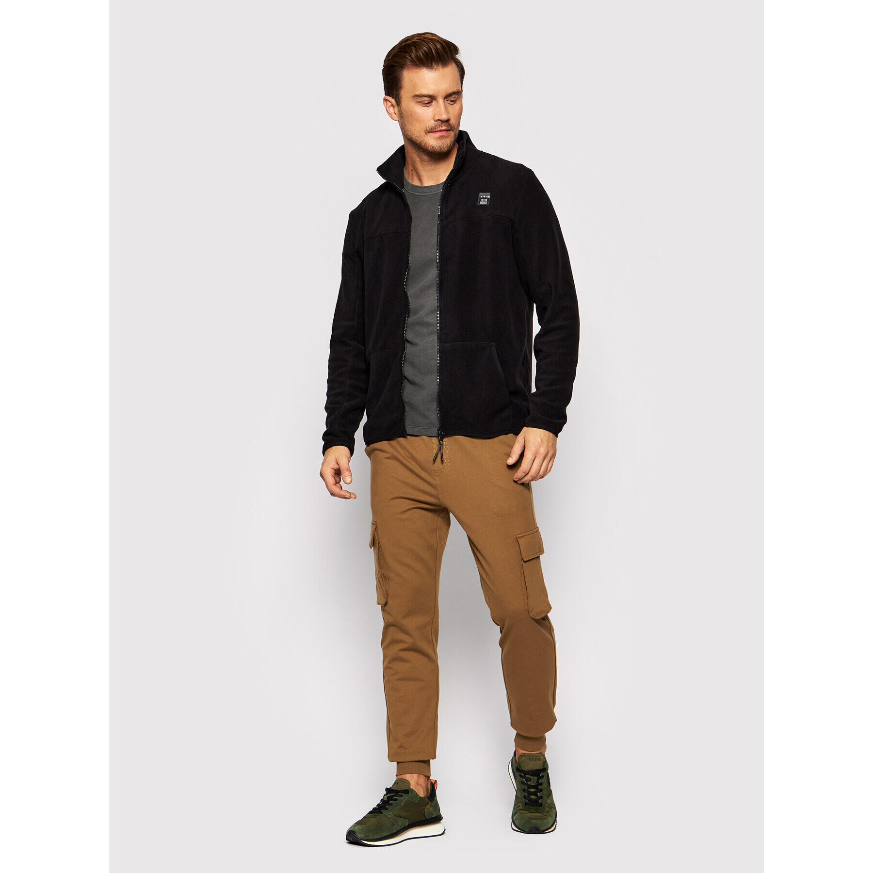 Jack&Jones Flis Solar 12192893 Črna Regular Fit - Pepit.si