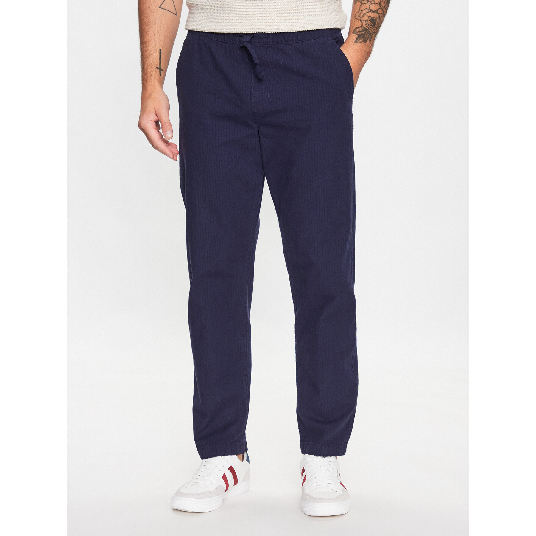 Jack&Jones Hlače iz tkanine Kane 12234593 Mornarsko modra Loose Fit - Pepit.si